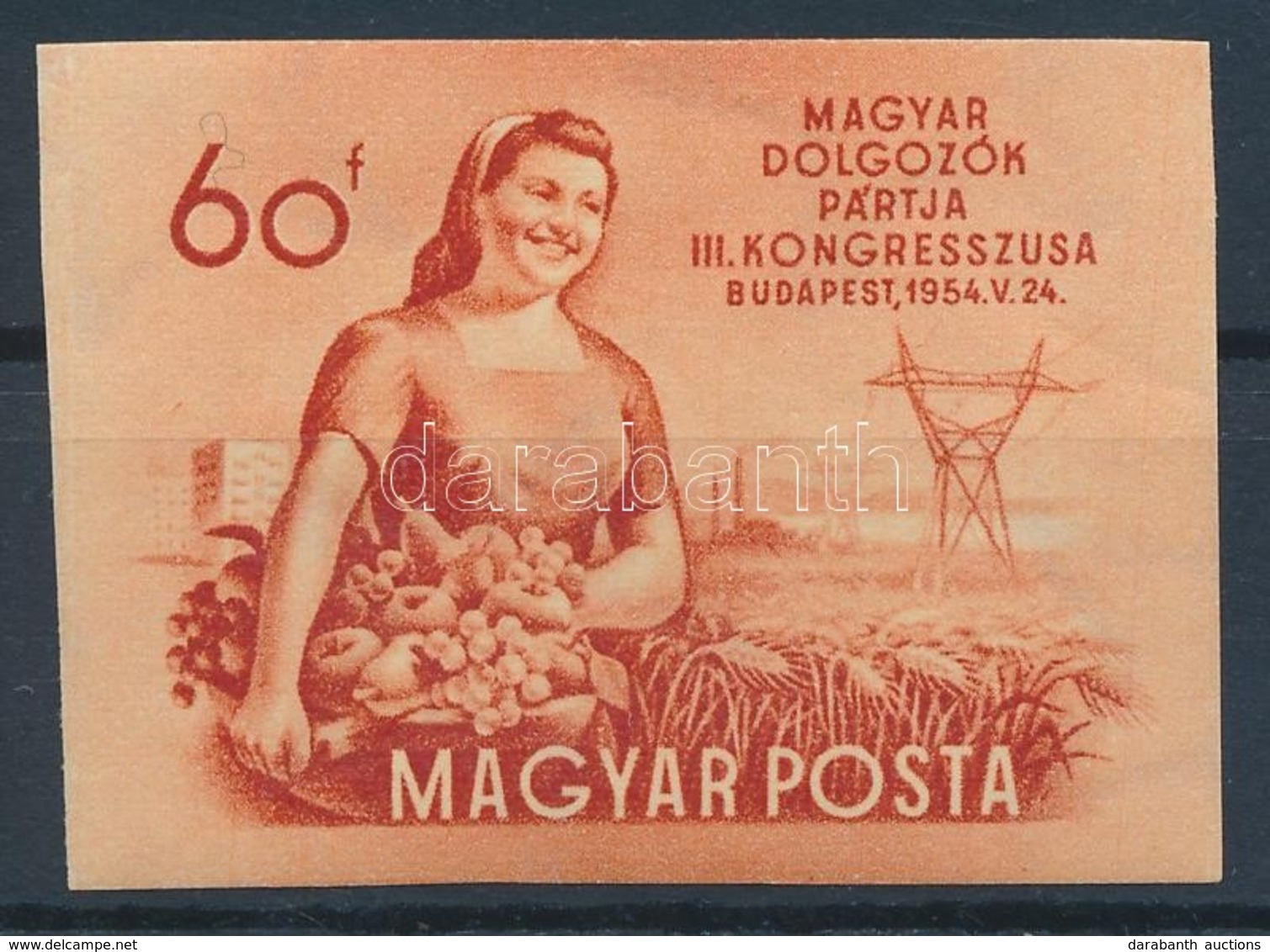 * 1954 MDP Kongresszus (II.) Vágott Bélyeg (8.000) - Other & Unclassified