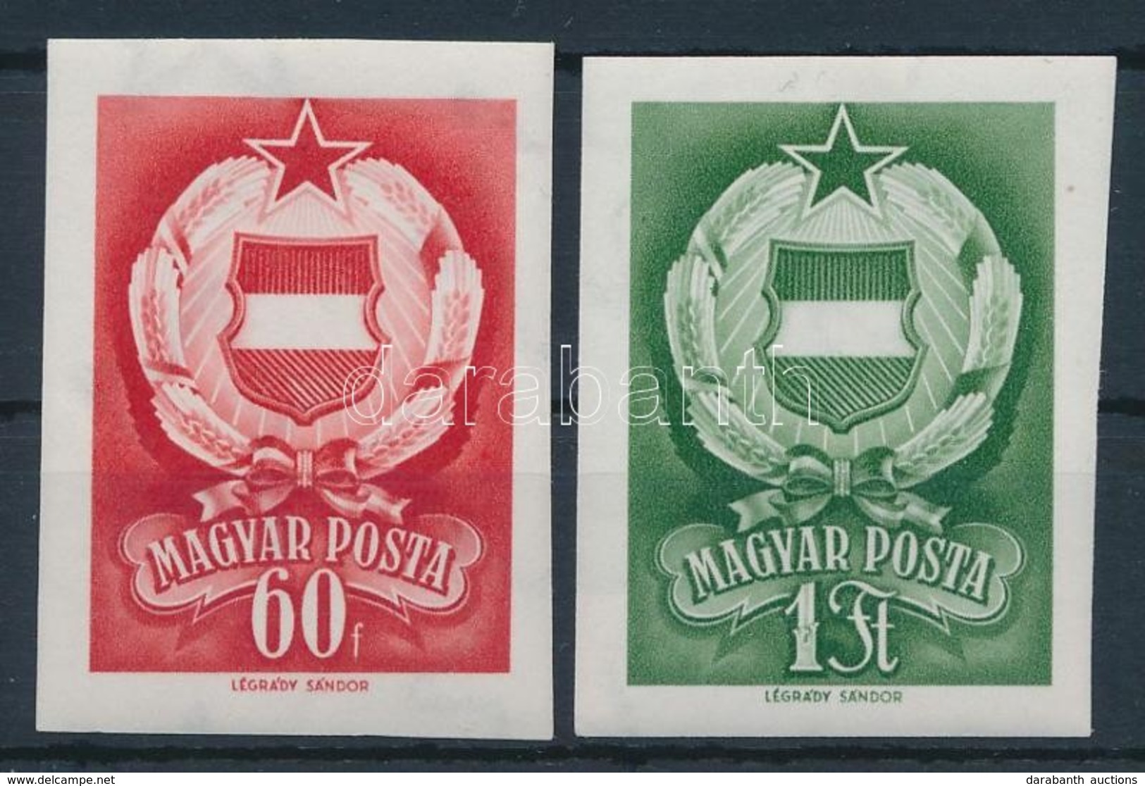 * 1957 Népköztársasági Címer ívszéli Vágott Sor (7.000) - Autres & Non Classés
