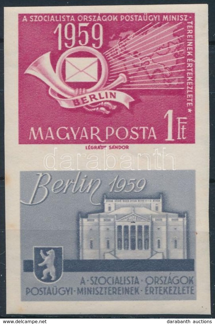 ** 1959 Berlin Vágott Szelvényes Bélyeg (4.000) (rozsda / Stain) - Autres & Non Classés