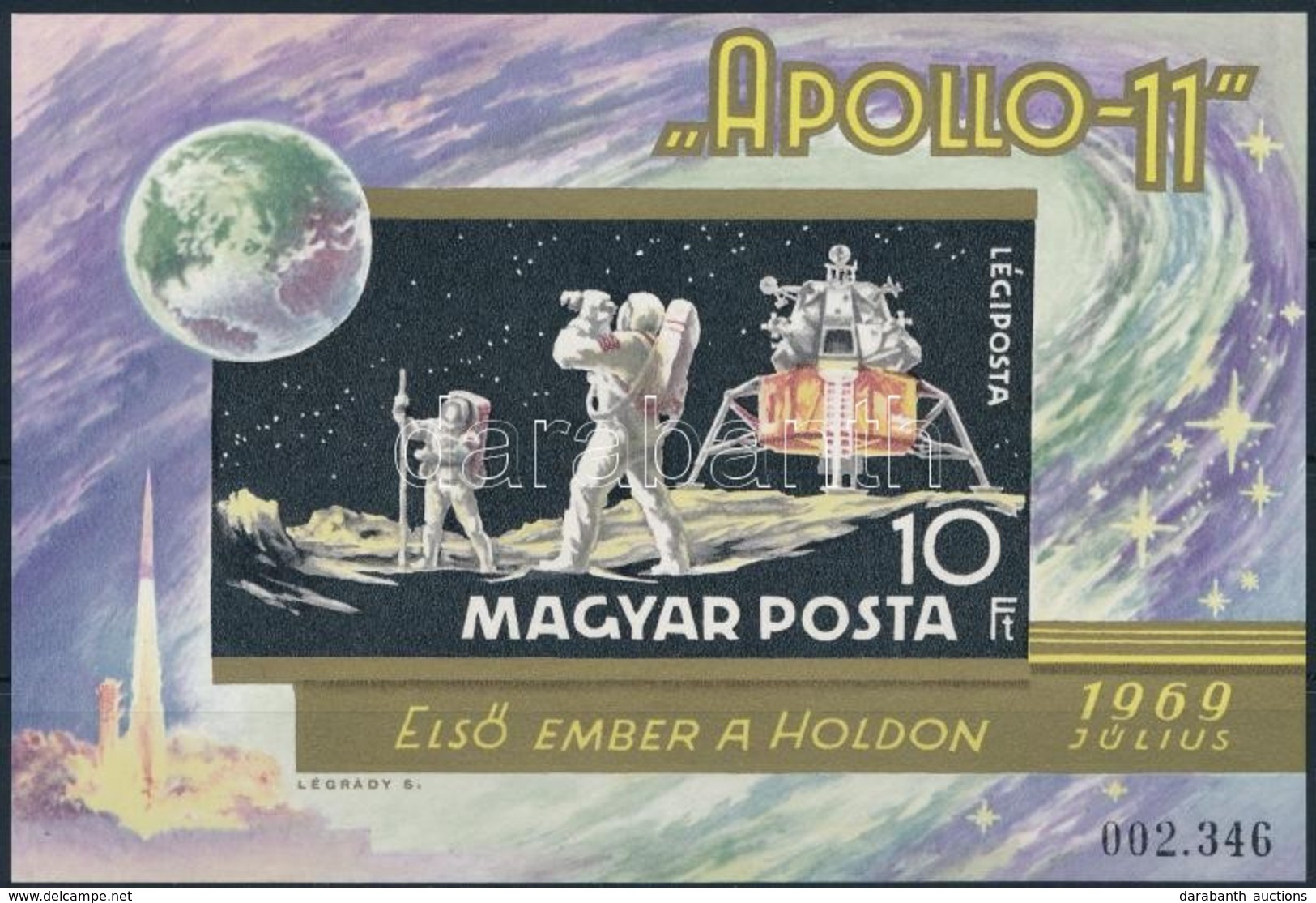 ** 1969 Apollo 11 Vágott Blokk (6.000) - Andere & Zonder Classificatie