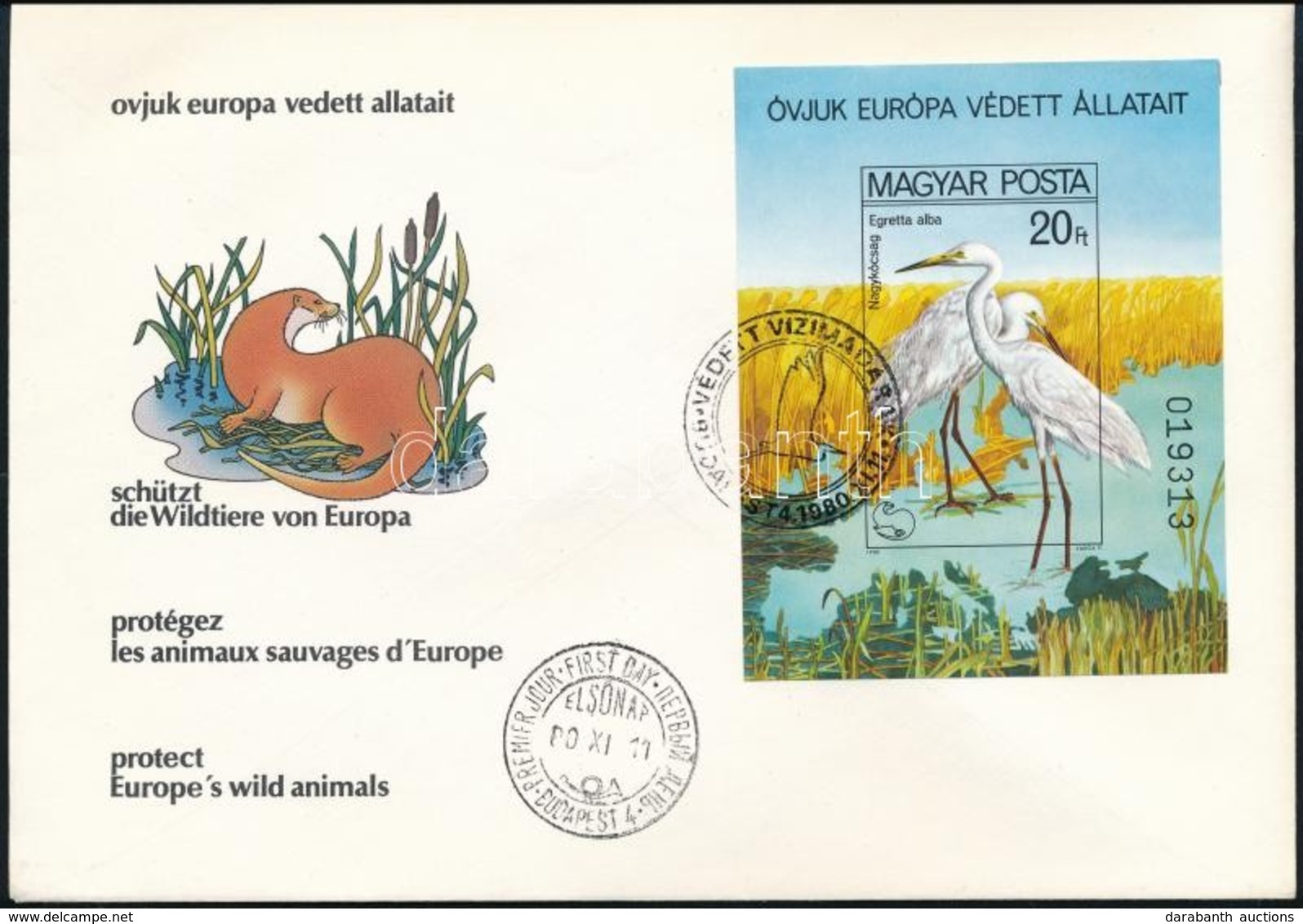 1980 Vízimadarak Vágott Blokk FDC-n (6.000) - Other & Unclassified