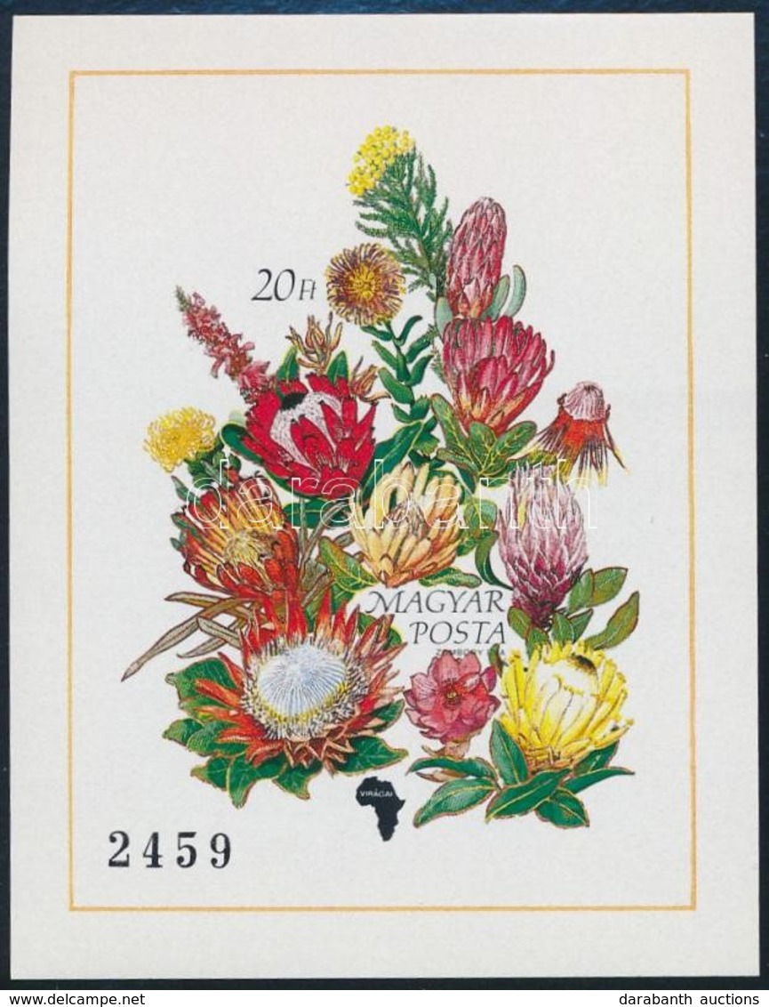** 1990 Földrészek Virágai I. Afrika Vágott Blokk - Andere & Zonder Classificatie