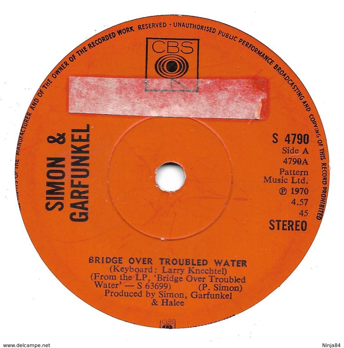 SP 45 RPM (7")   Simon & Garfunkel  "  Bridge Over Troubled Water  "  Angleterre - Autres - Musique Anglaise