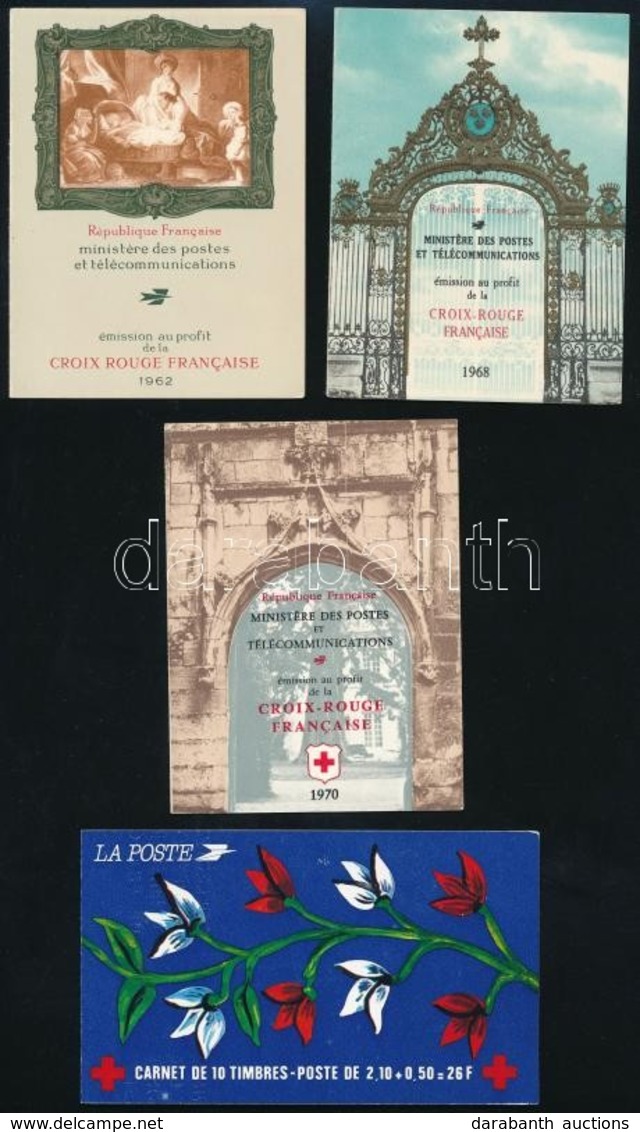 ** Franciaország 1962-1984 4 Klf évfolyam Vöröskereszt Bélyegfüzet (1962, 1968, 1970, 1984)  (Mi EUR 70,-) - Andere & Zonder Classificatie