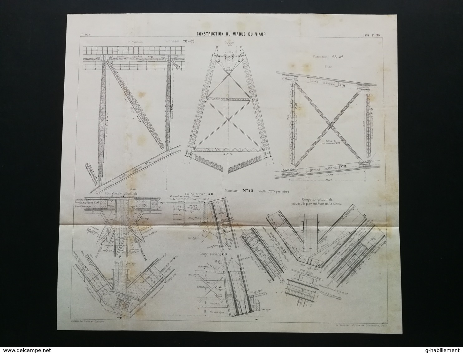 ANNALES DES PONTS Et CHAUSSEES (Dep 12) - Plan De Construction Du Viaduc De Viaur - Imp L.Courtier 1899 (CLE76) - Public Works