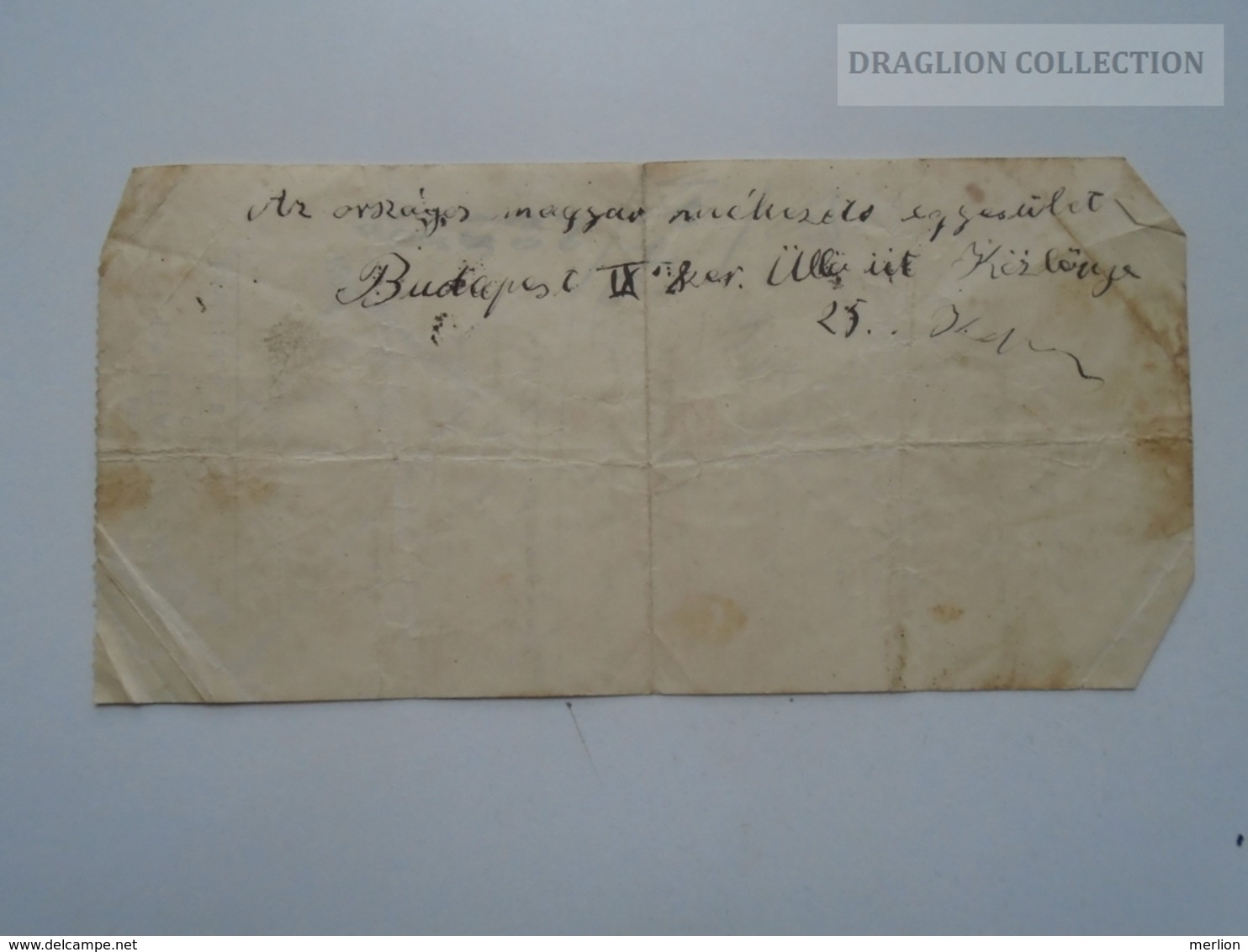 ZA192.37 Receipt  Med.Univ. Dr. Litavecz Pál Orvos - Nagyszénás 1935 - Hungary -Adamkovics Ádám Pharmacy - Unclassified