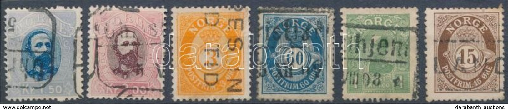 O Norvégia 1878-1908 6 Db Bélyeg  (Mi EUR 110.-) - Andere & Zonder Classificatie