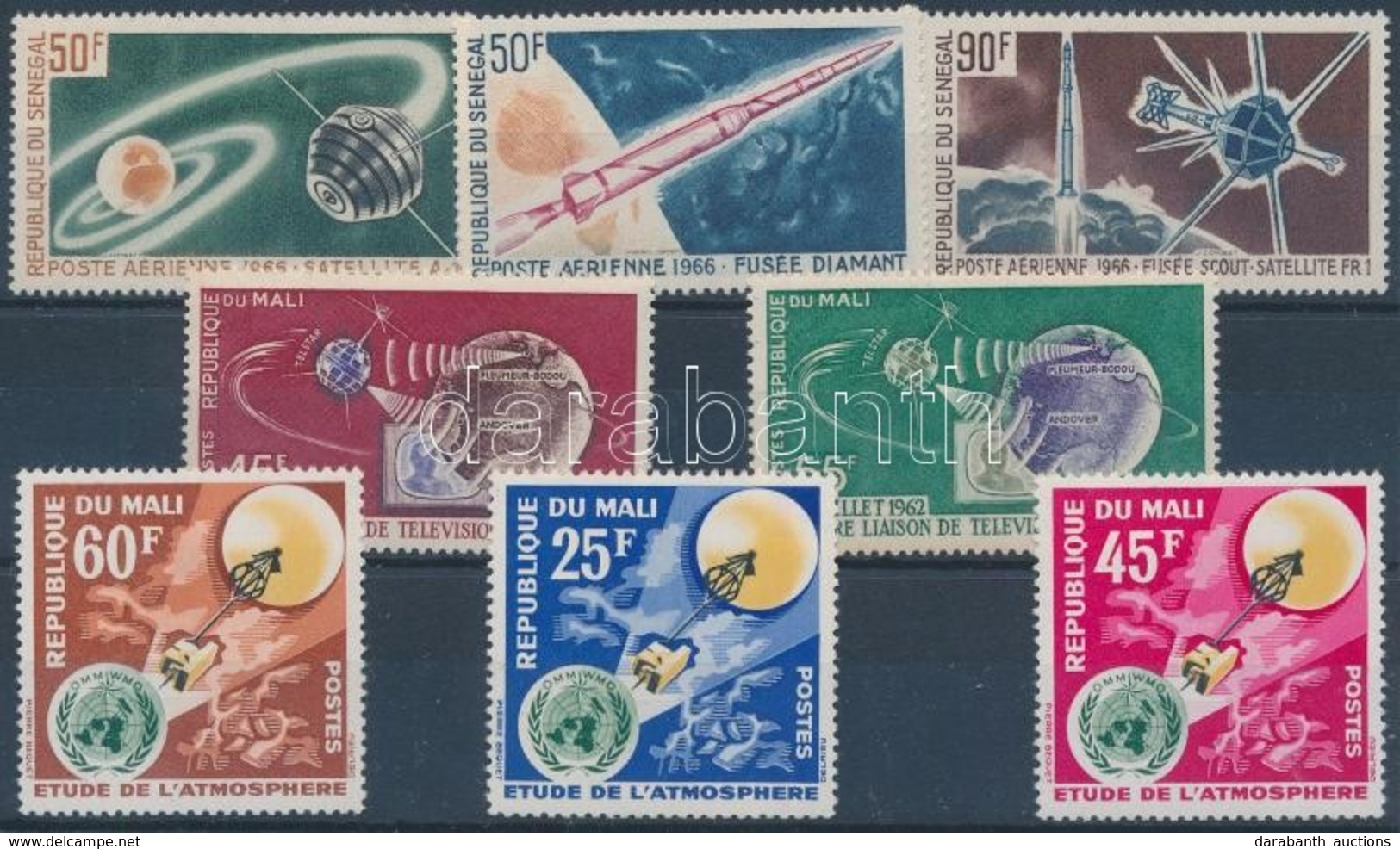 ** Űrkutatás, Műhold Motívum 1963-1966 3 Klf Sor - Andere & Zonder Classificatie