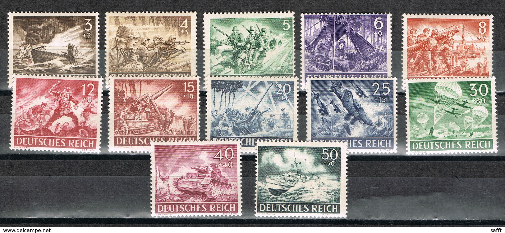 Deutsches Reich 831/842 Postfrisch - Wehrmacht 1943 - Neufs