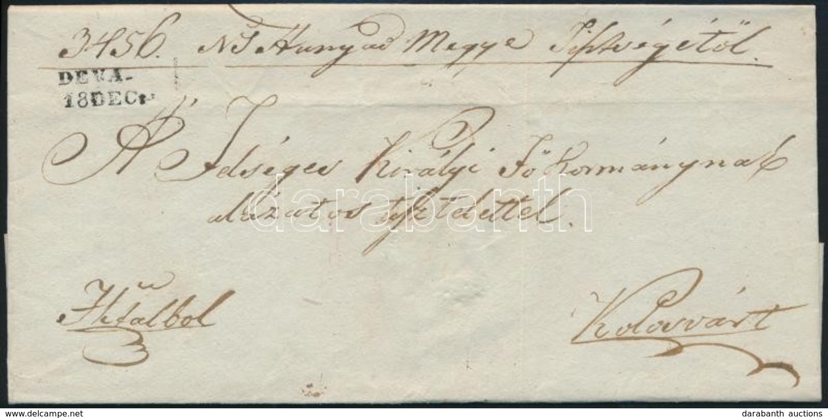 ~1843-1849 Ex Offo Levél 'DEVA / 18 DEC.' - Other & Unclassified