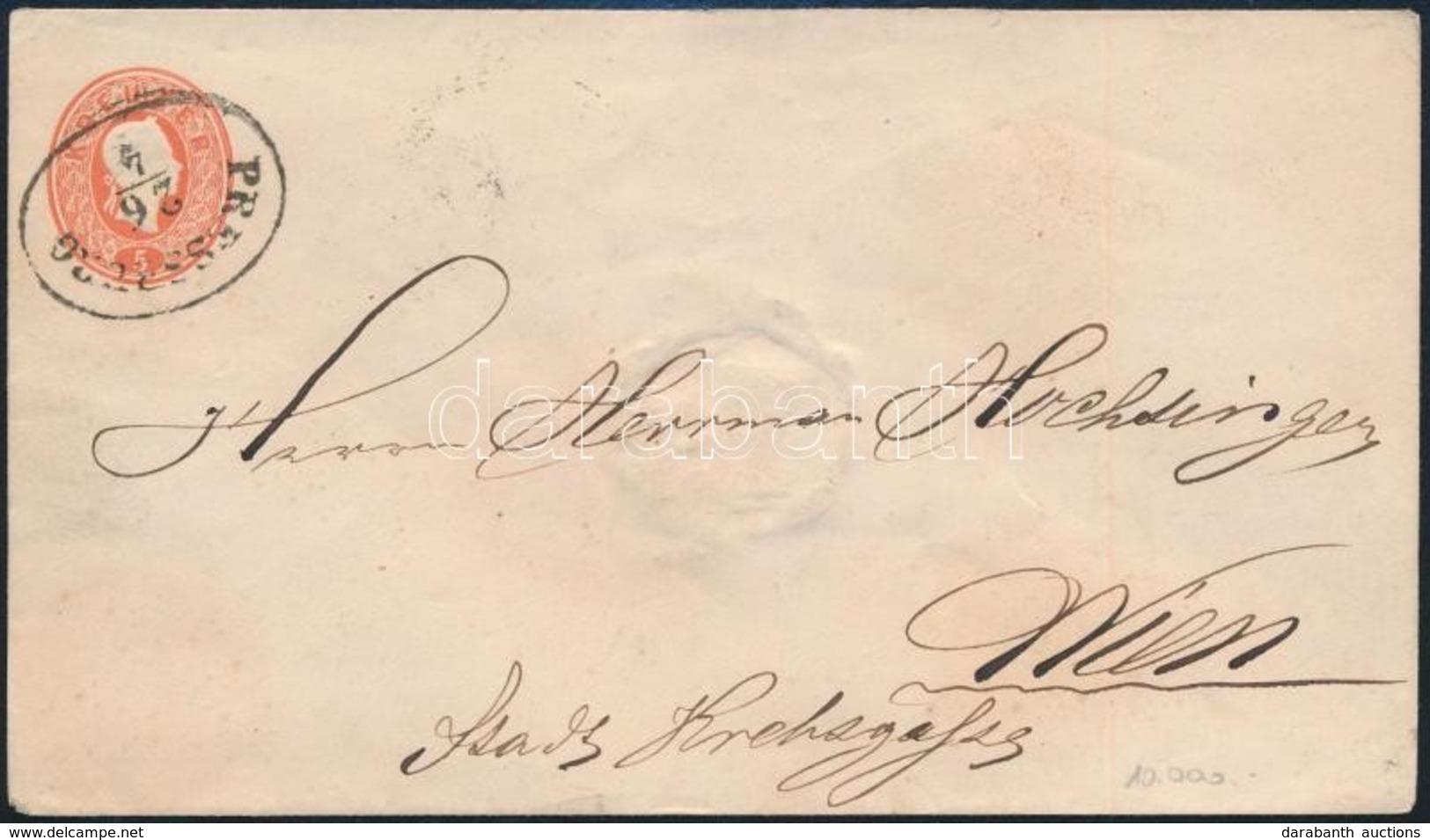 1864 5kr Díjjegyes Boríték 'PRESSBURG' - 'WIEN' - Other & Unclassified