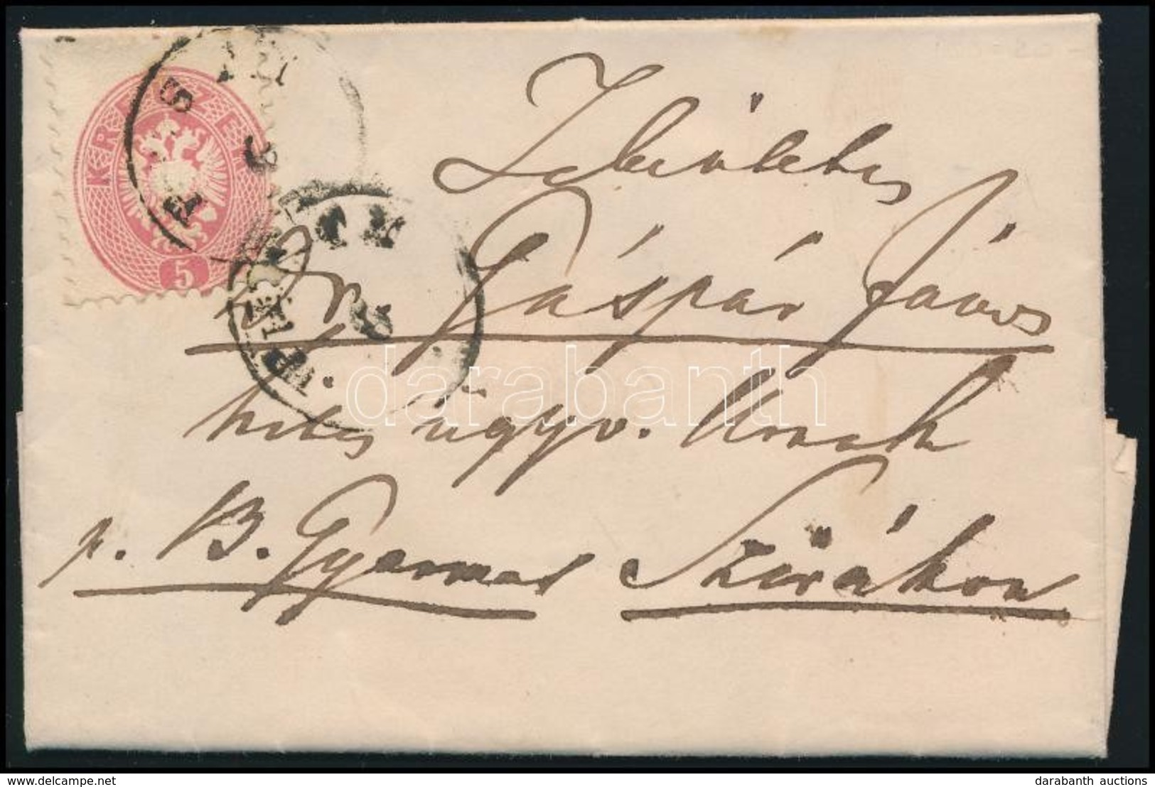 1866 5kr Levélen 'PESTH' - 'SZIRÁK' - Other & Unclassified