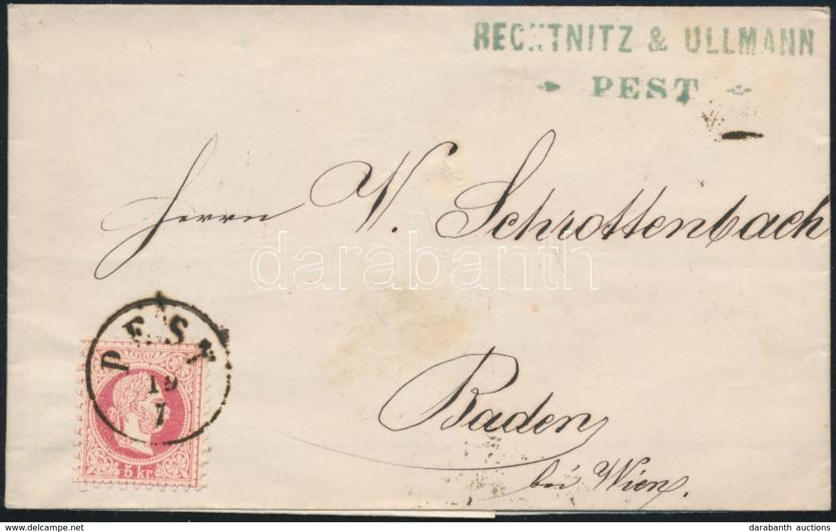 1867 5Kr Levélen 'PEST' -'BADEN' - Altri & Non Classificati