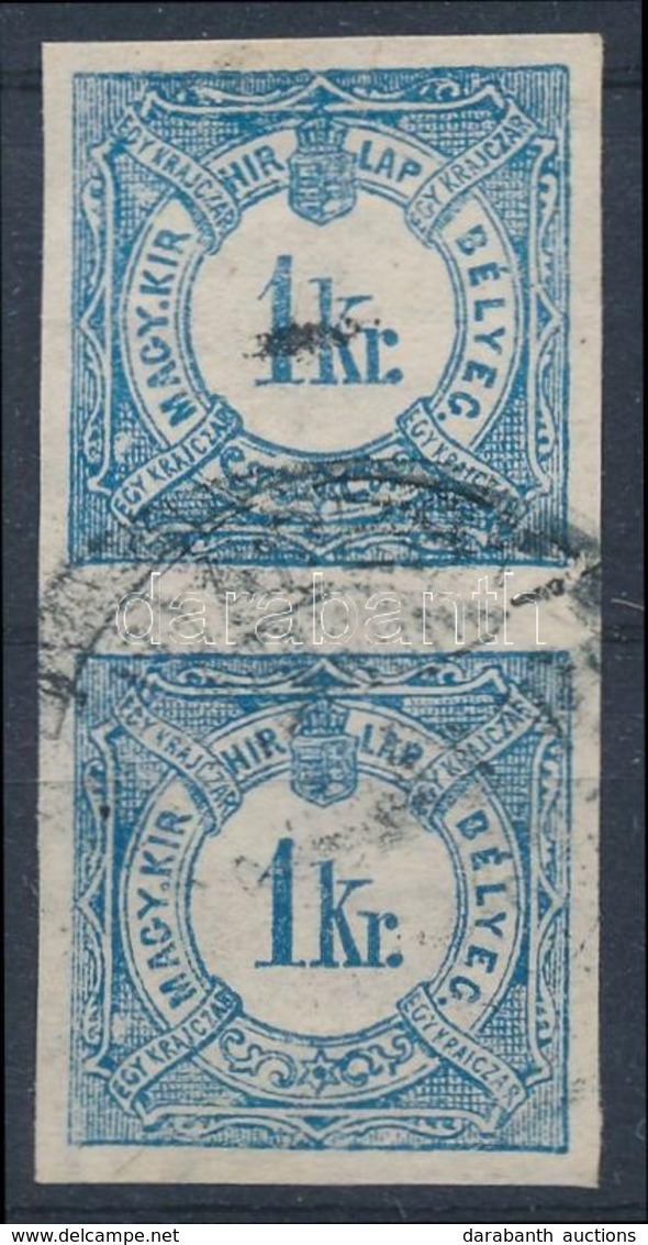 O 1888 Hírlapilleték 1kr Függőleges Pár II-es Vízjellel / Newspaper Duty Stamp 1kr Pair With Watermark II - Autres & Non Classés