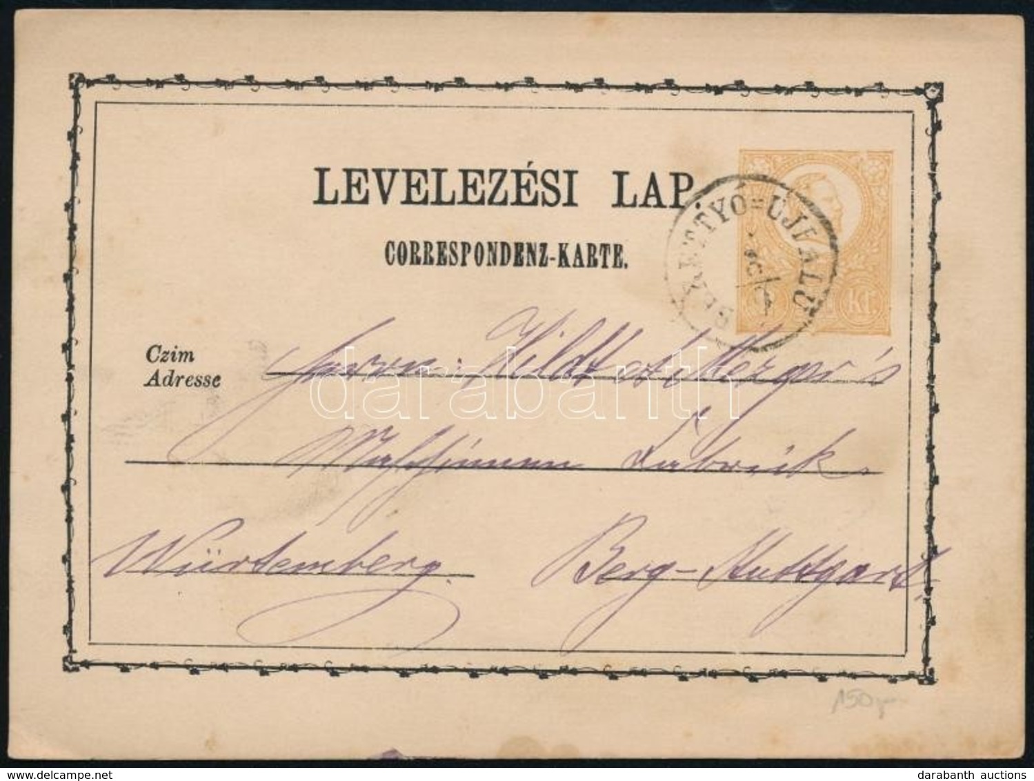 1871 2kr Díjjegyes Levelezőlap 'BERETTYÓ-ÚJFALU' - Other & Unclassified