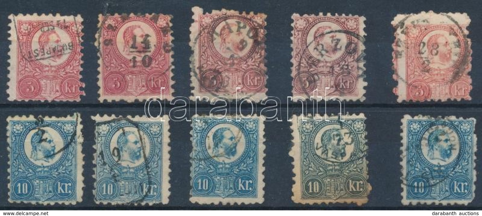 O 1871 10 Db Réznyomat Bélyeg 5 X 5kr, 5 X 10kr - Autres & Non Classés