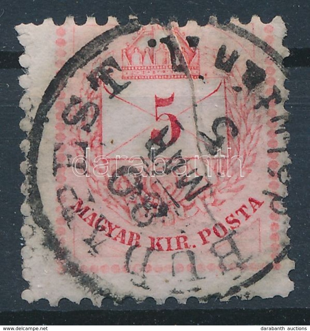 O 1874 5kr Erős Elfogazással, Papírránccal - Other & Unclassified