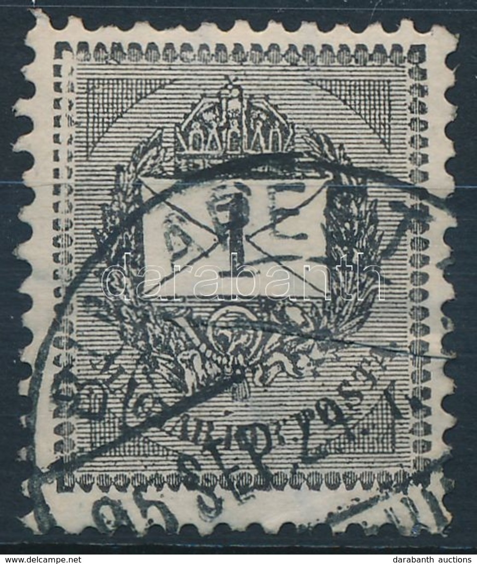 O 1889 1kr Papírránc, Ketté Szakadt Bal Oldali Gyöngysor - Other & Unclassified
