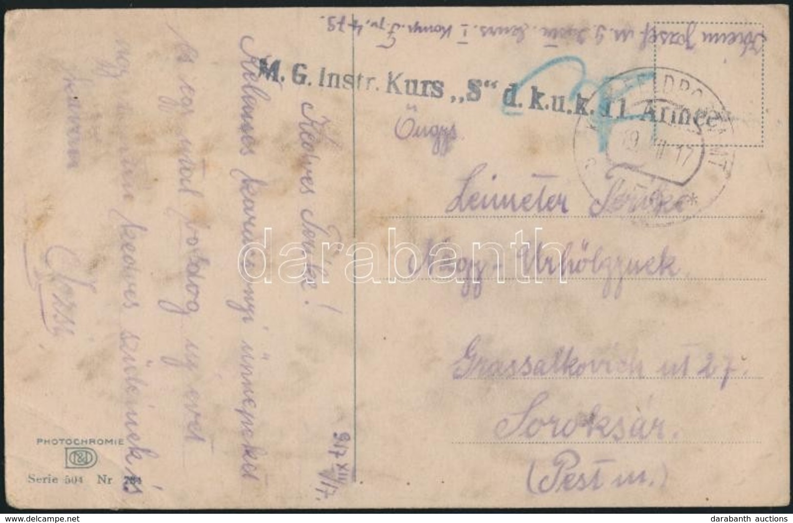 1917 Tábori Posta Képeslap 'M.G. Instr. Kurs S. D. K.u.k. 11. Armee' + 'FP 479' - Autres & Non Classés