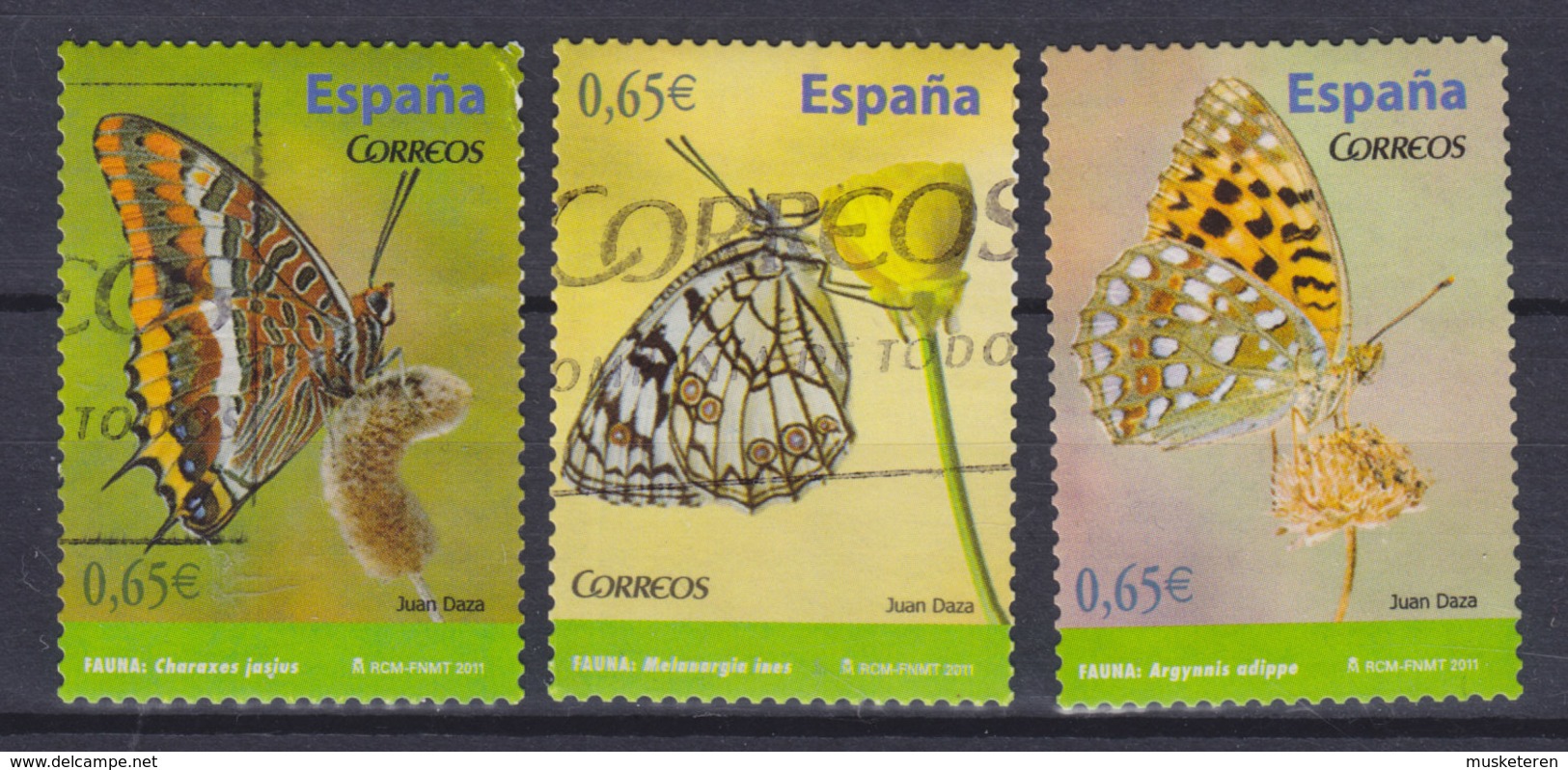 Spain 2011 Mi. 4573-74, 4576    0.65 € Butterfly Schmetterling Papillon - Gebraucht