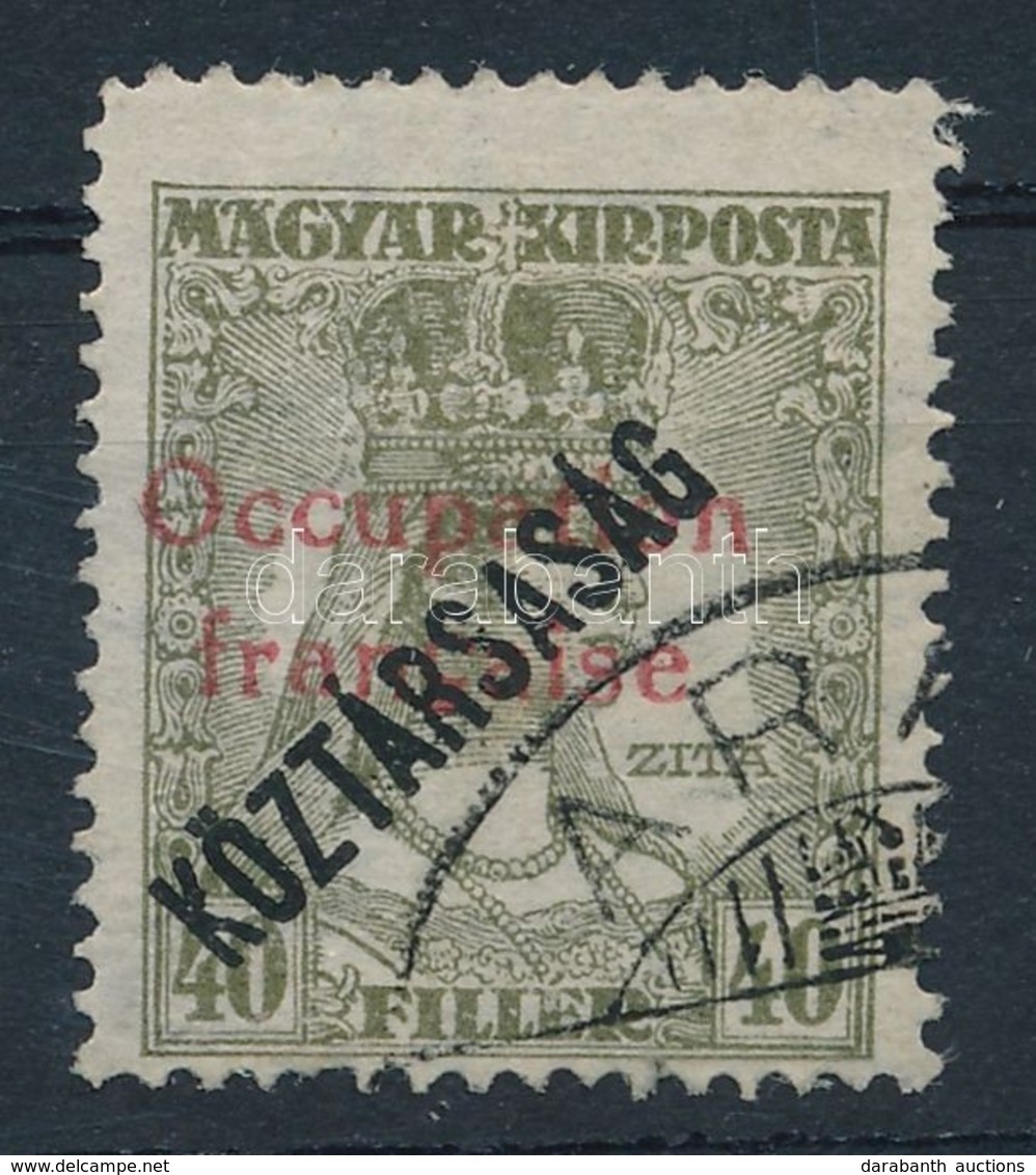 O Arad 1919 Zita/Köztársaság 40f, Bodor Vizsgálójellel (20.000) - Otros & Sin Clasificación