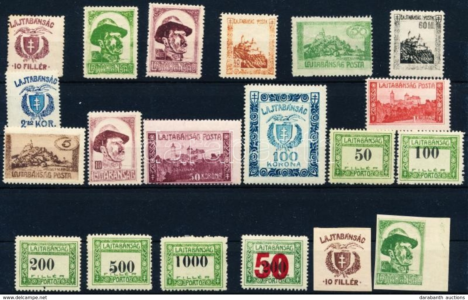 ** (*) * Nyugat-Magyarország VII. 1921 20 Db Bélyeg, Közte Szín Eltérések és Elfogazások / 20 Stamps With Colour Varieti - Andere & Zonder Classificatie
