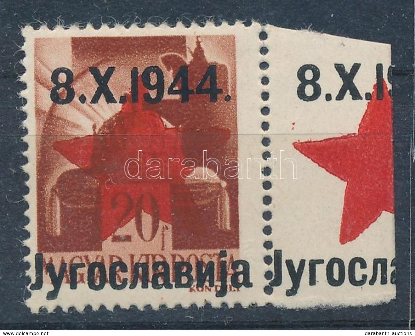 ** Zenta 1945 Hadvezérek 20f ívszélen Felülnyomással , Bodor Vizsgálójellel - Other & Unclassified