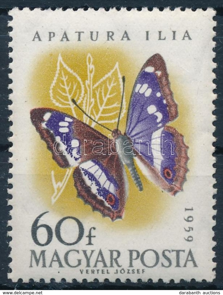 ** 1959 Lepke 60f A Szárnyon Kettős Fehér Csík - Andere & Zonder Classificatie