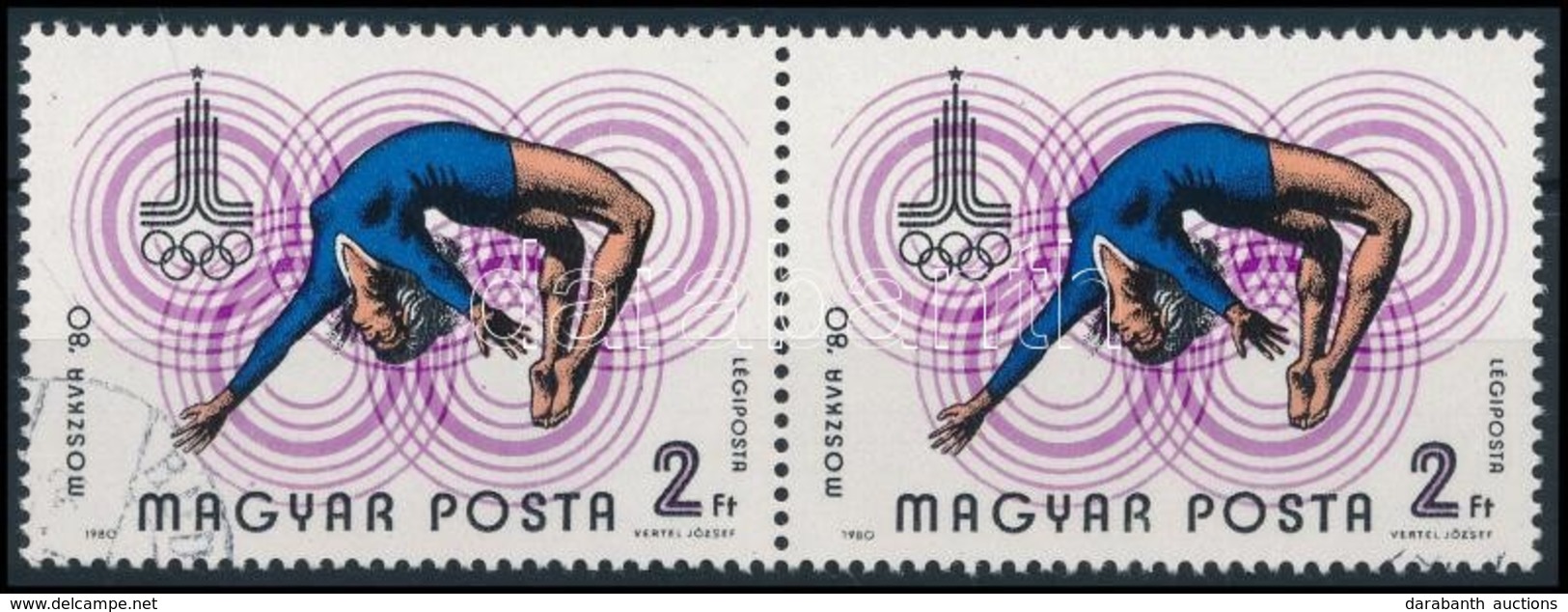 O 1980 Olimpia 2 Ft Pár, Lila Pont A ,,ZS' Felett - Autres & Non Classés