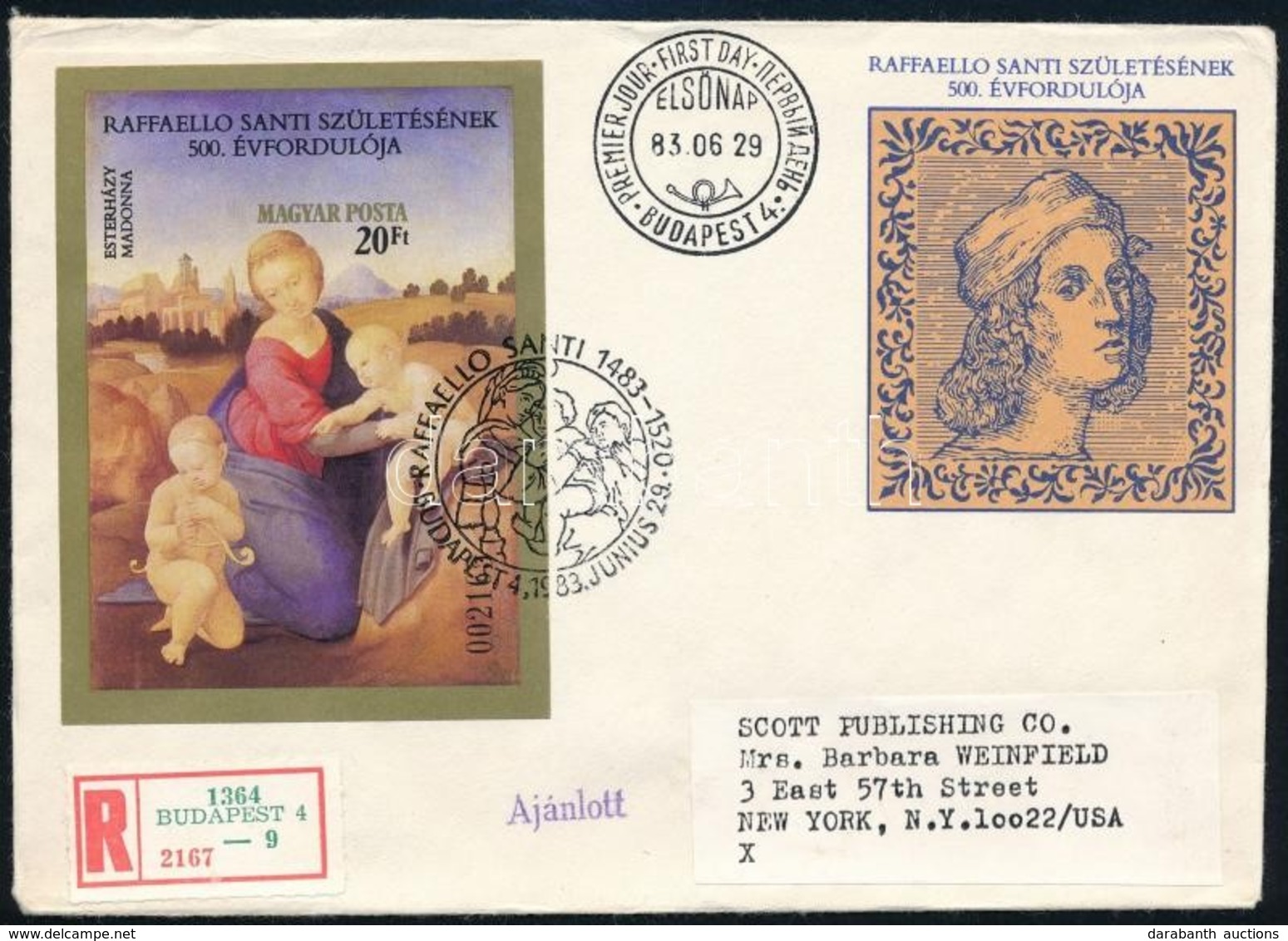 1983 Raffaello Vágott Blokk Ajánlott FDC-n - Other & Unclassified