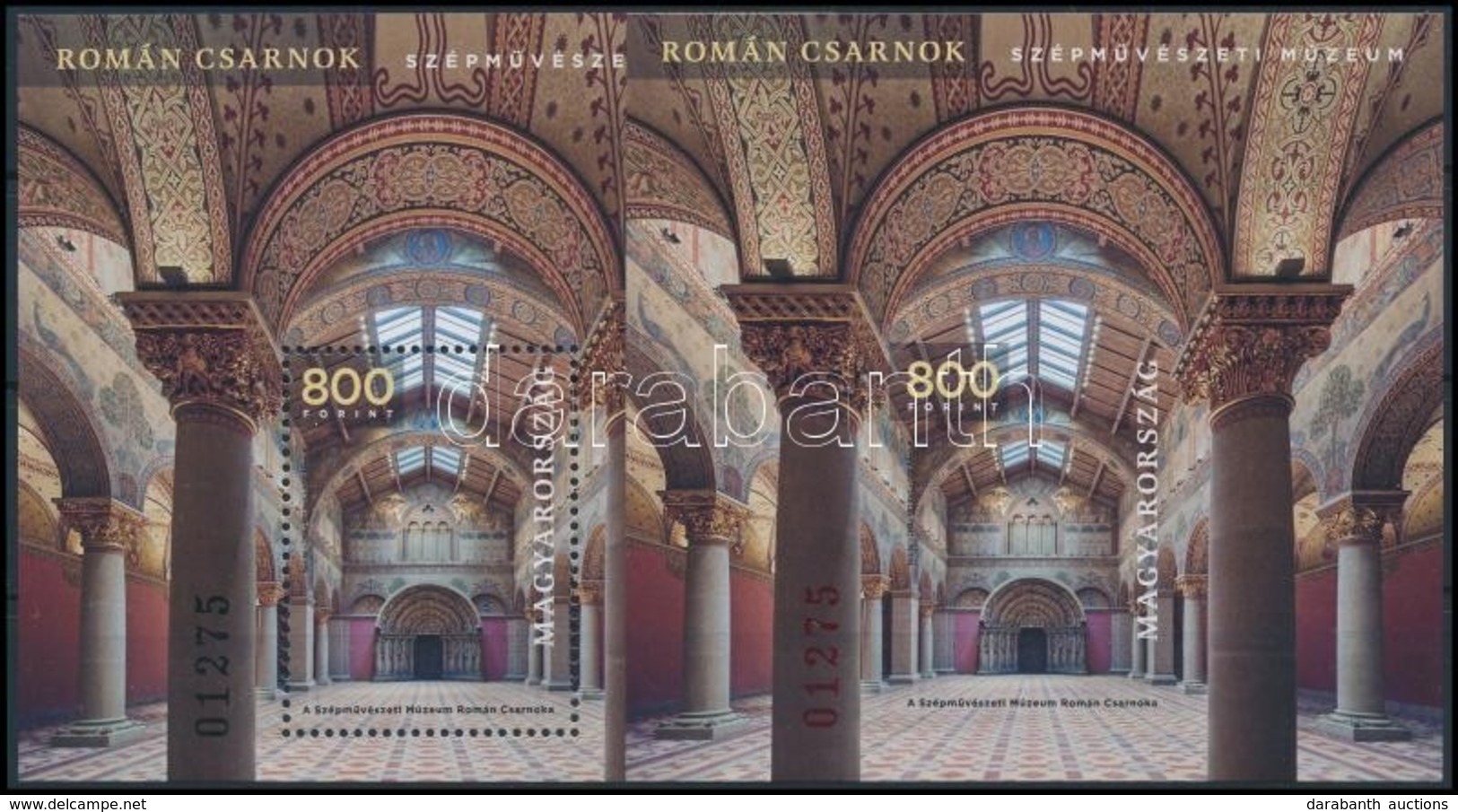 ** 2019 Román Csarnok A Szépművészeti Múzeumban Fogazott és Vágott Blokk Azonos Sorszámmal / Perforate And Imperforate B - Other & Unclassified