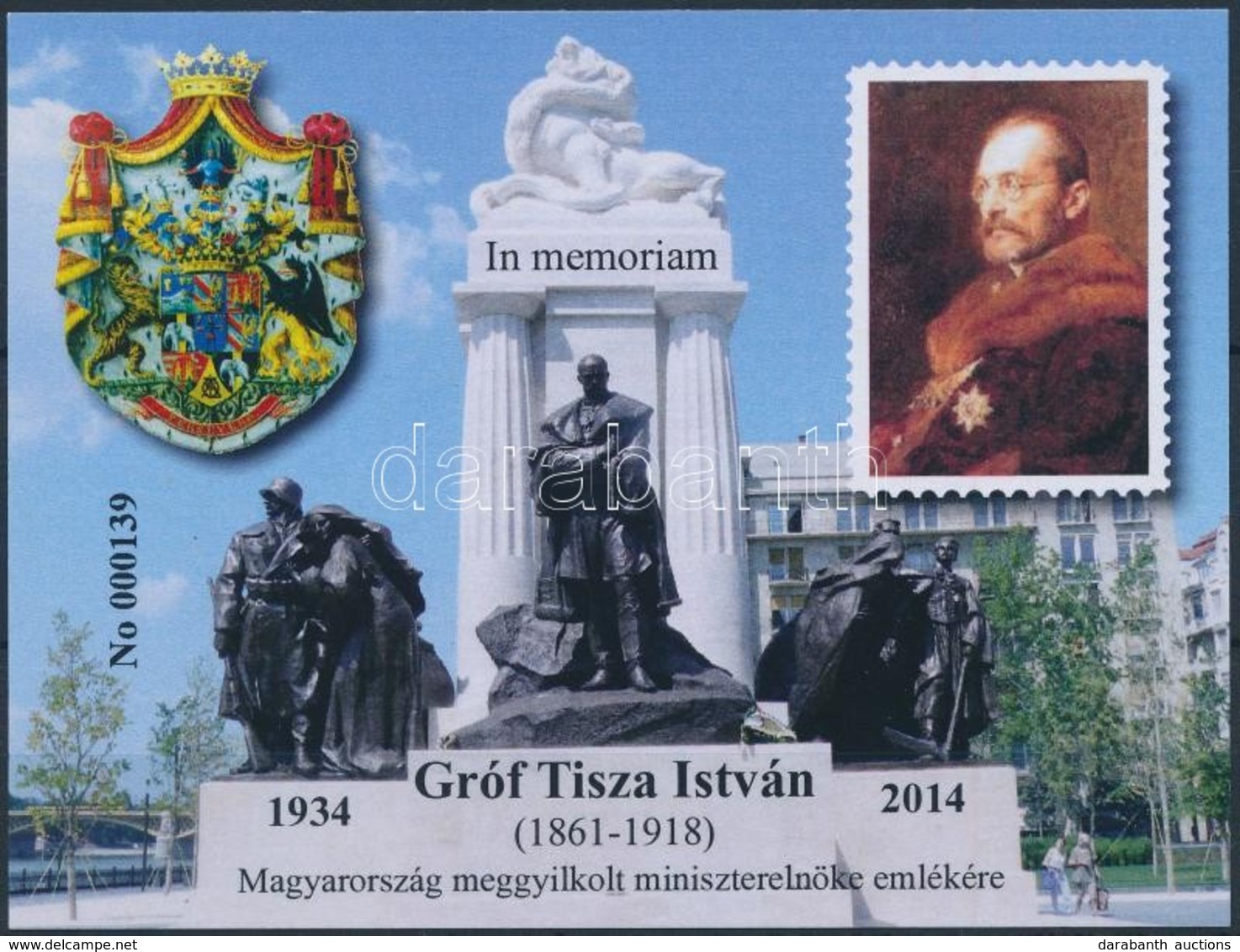 ** 2014 In Memoriam Gróf Tisza István 139-es Sorszámmal - Andere & Zonder Classificatie