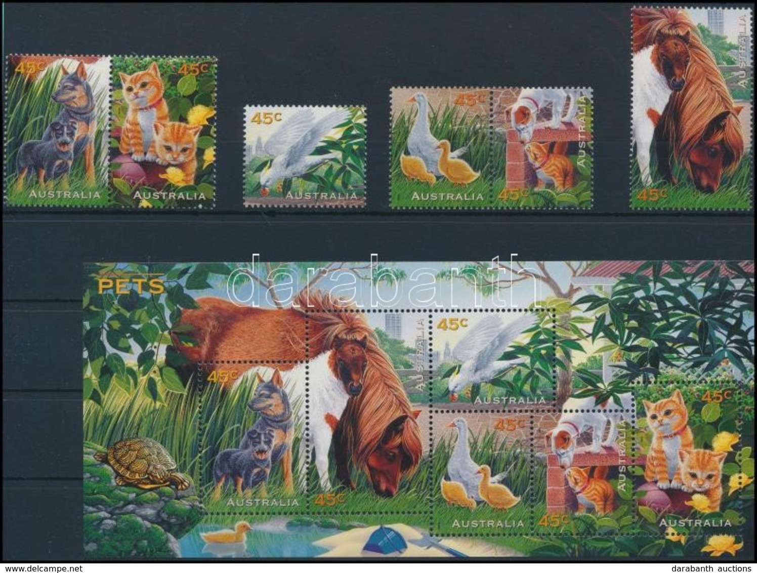 ** 1996 Háziállatok Sor + Blokk,
Pets Set + Block
Mi 1597-1602 A + 23 - Other & Unclassified