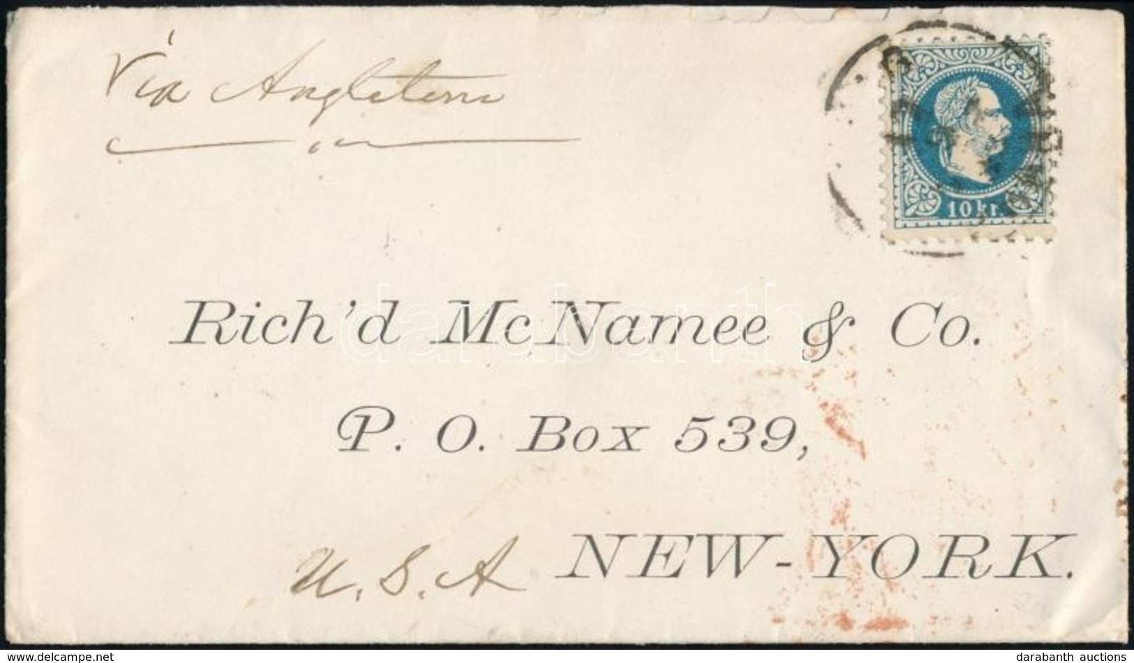 1883 Levél 10kr Bérmentesítéssel Prágából New Yorkba - Other & Unclassified
