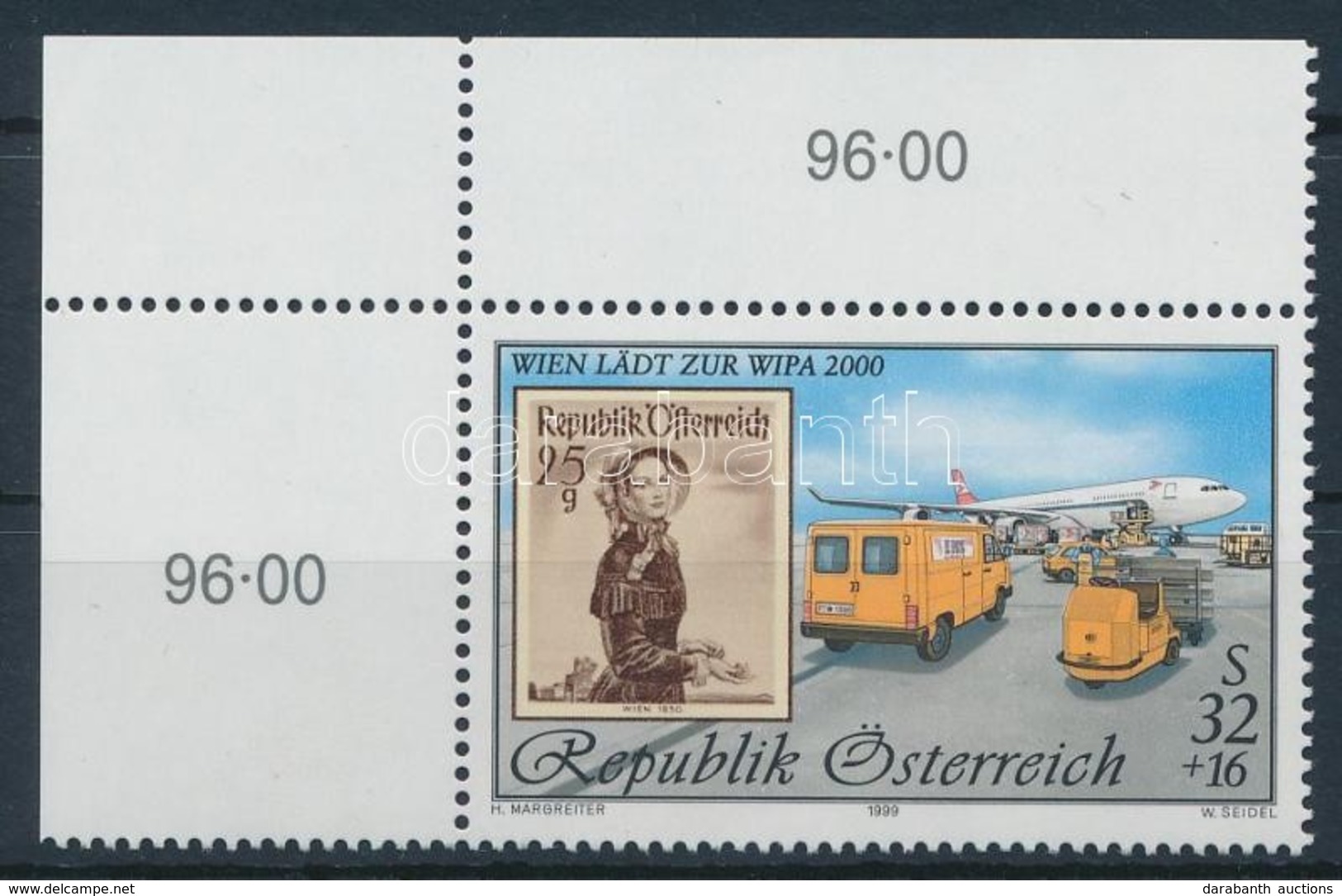 ** 1999 WIPA 2000, Bécs ívsarki Bélyeg,
WIPA 2000, Vienna Corner Stamp
Mi 2292 I - Sonstige & Ohne Zuordnung