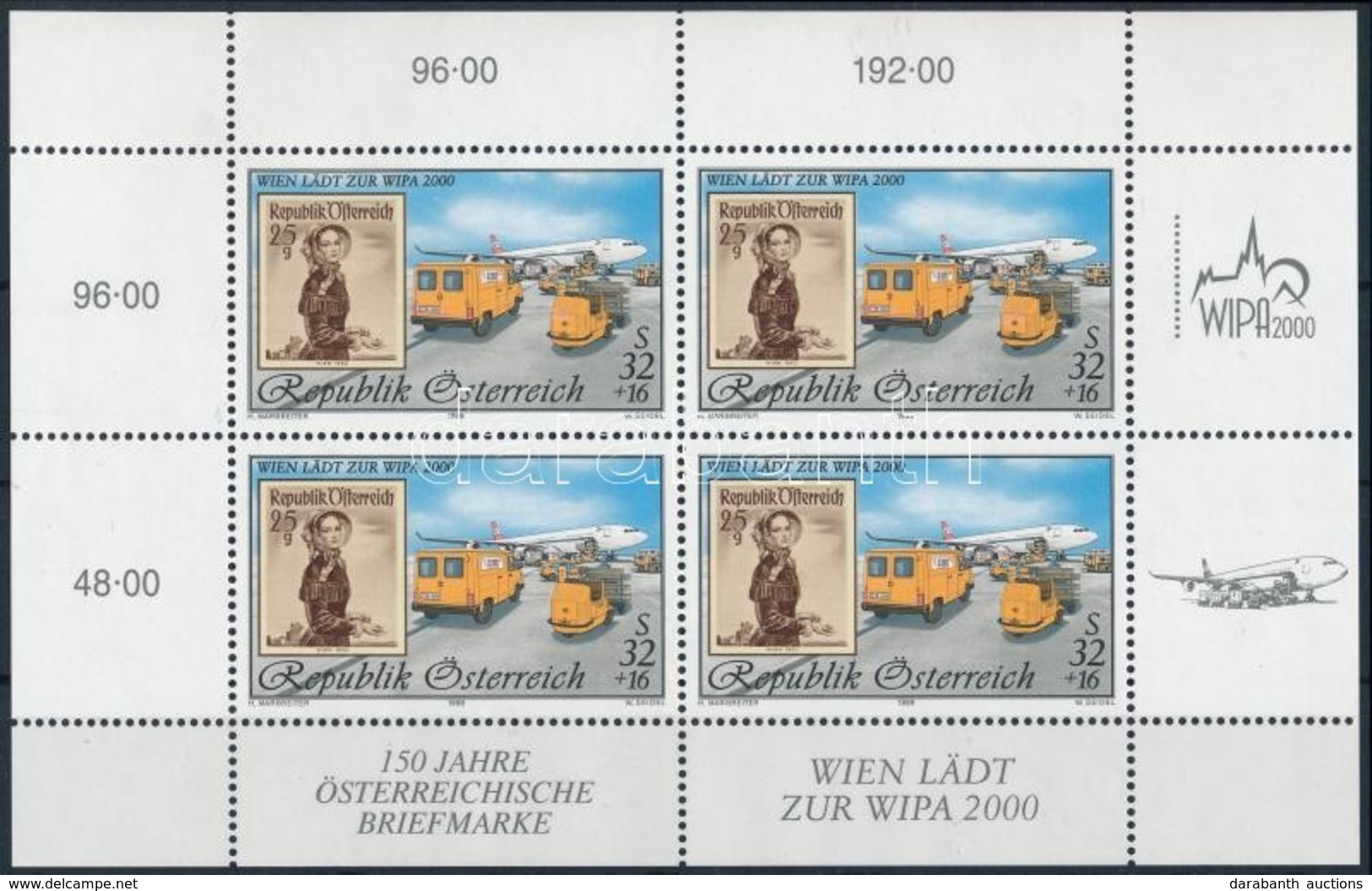 ** 1999 WIPA 2000, Bécs Kisív,
WIPA 2000, Vienna Mini Sheet
Mi 2292 - Andere & Zonder Classificatie