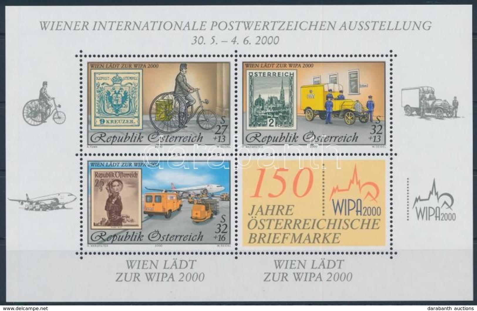 ** 2000 WIPA 2000, Bécs Blokk,
WIPA 2000, Vienna Block
Mi 14 - Andere & Zonder Classificatie