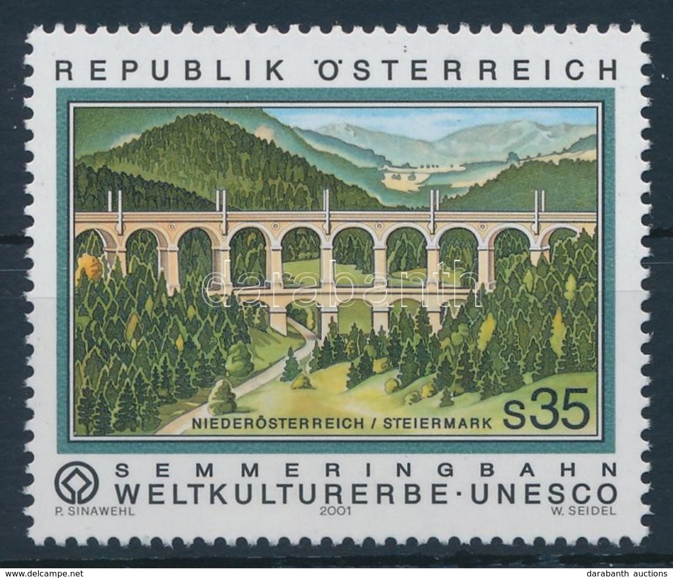 ** 2001 UNESCO Semmering Vasút Bélyeg,
UNESCO Semmering Railway Stamp
Mi 2348 - Andere & Zonder Classificatie