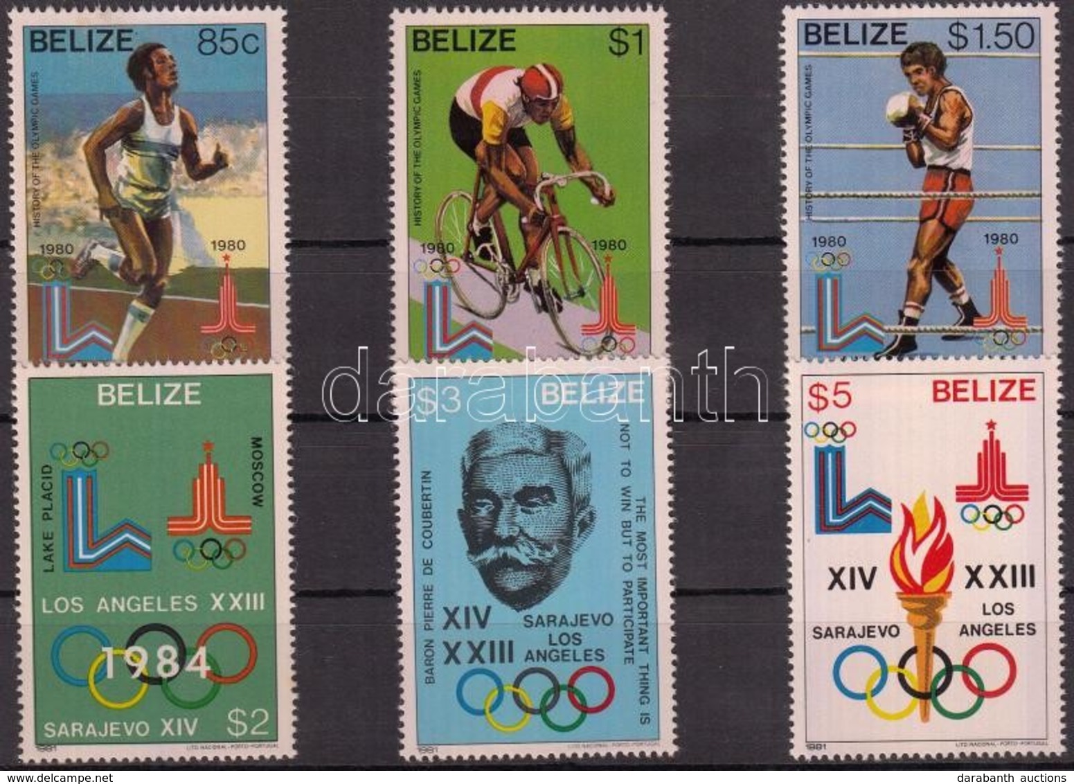 ** 1981 Olimpiák Történelme Sor Mi 563-568 + Blokksor 36-73 A-b (normál, Arany) - Autres & Non Classés