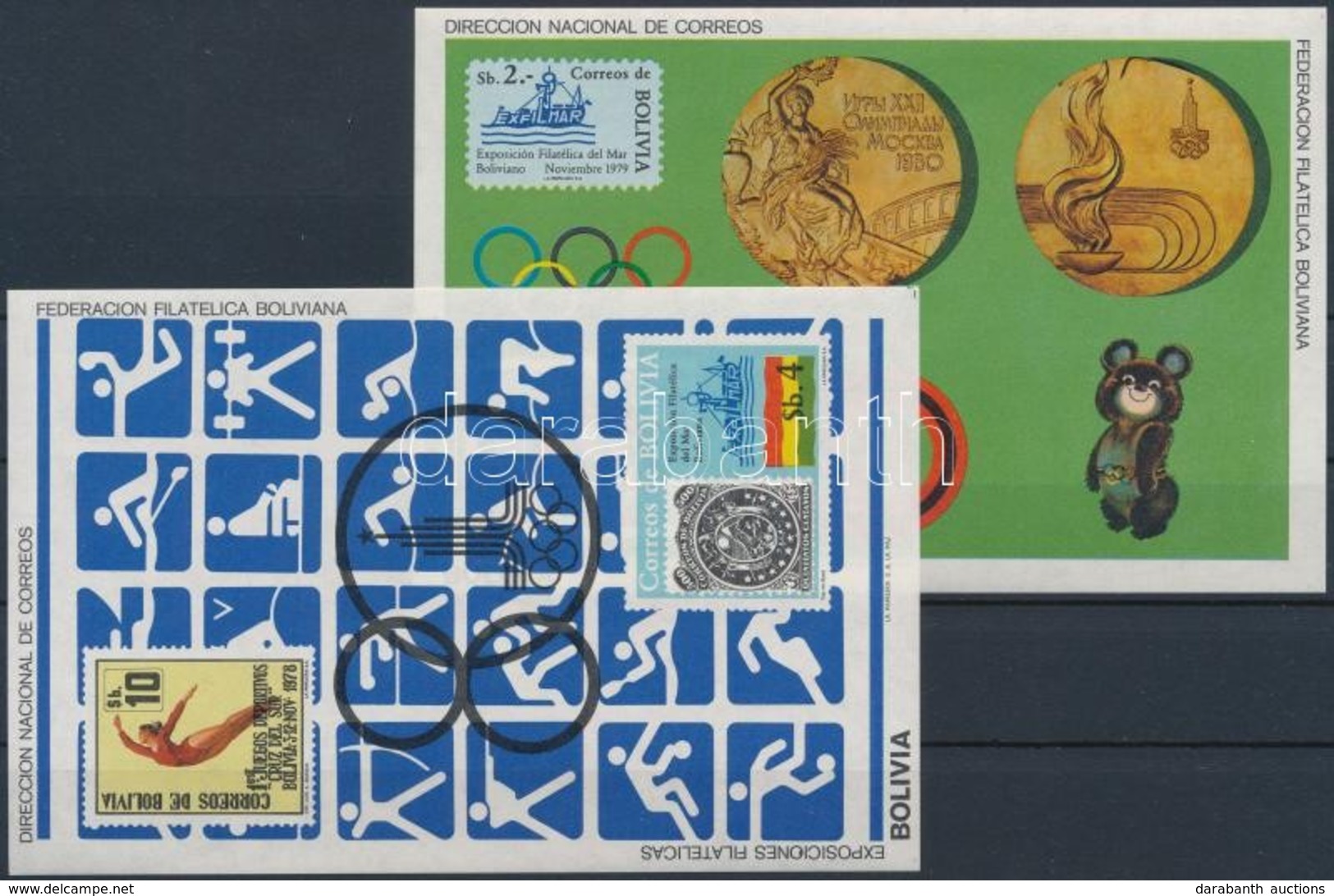 ** 1980 Nyári Olimpia, Moszkva Blokk Sor Mi 100-101 - Other & Unclassified