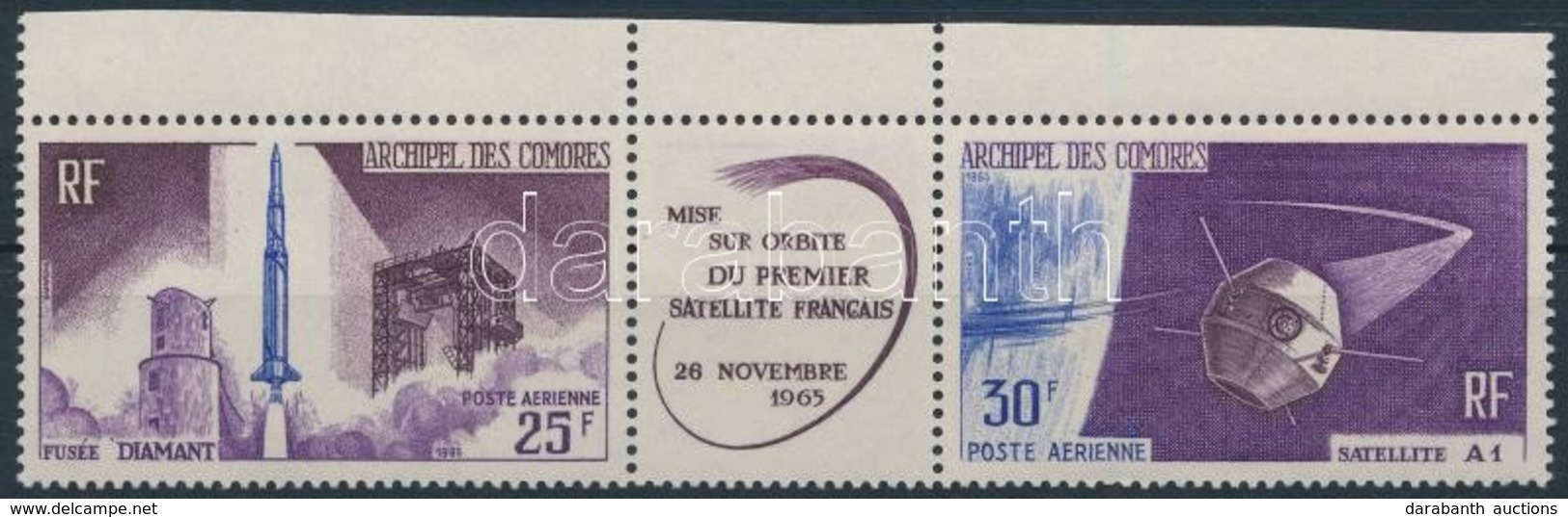 ** 1966 Első Francia Műhold A Világűrben Hármascsík,
First French Satellite In Space Stipe Of 3
Mi 72-73 - Other & Unclassified