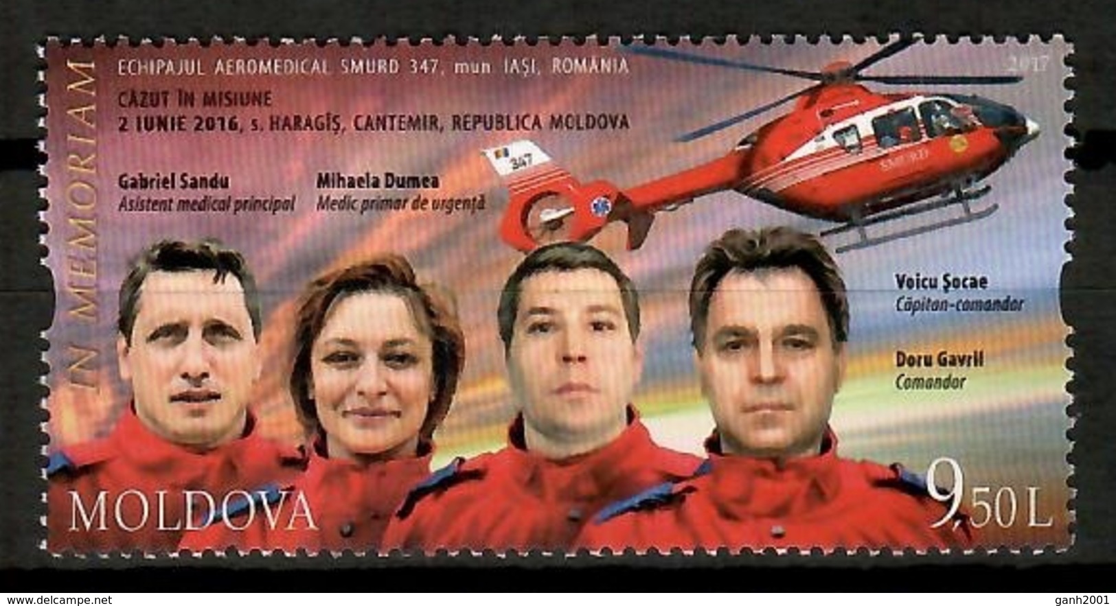 Moldova 2017 Moldavia / Aviation Helicopter In Memoriam MNH Helicoptero Aviacion Hubschrauber / Cu12207  36 - Helicópteros