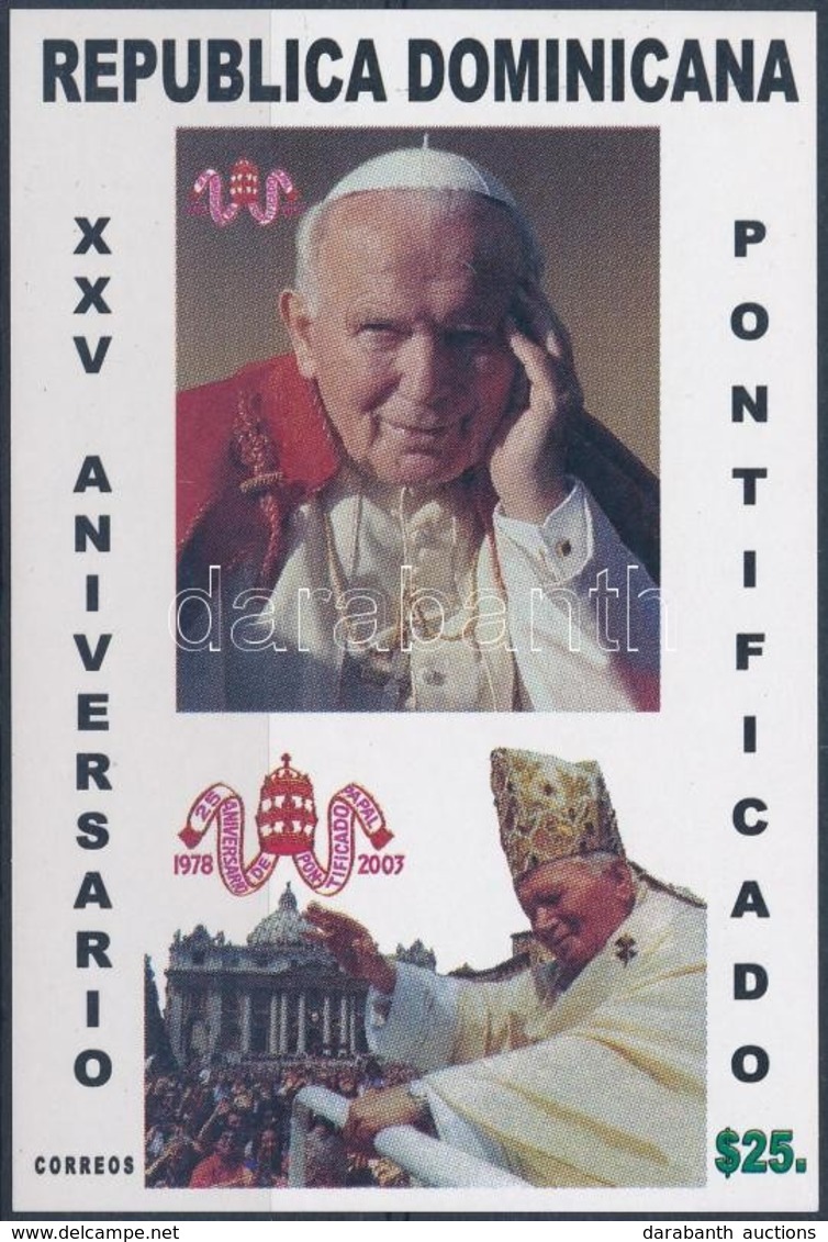 ** 2003 II. János Pál 25 éve Pápa Vágott Blokk Mi 53 - Other & Unclassified