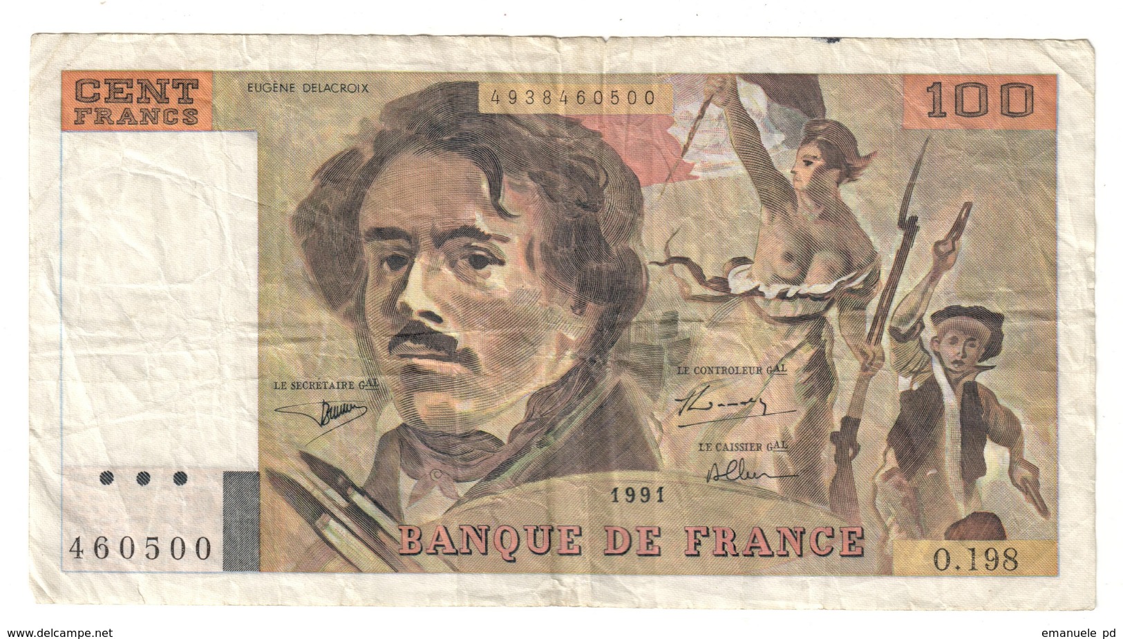 France 100 Francs 1991 - 100 F 1978-1995 ''Delacroix''