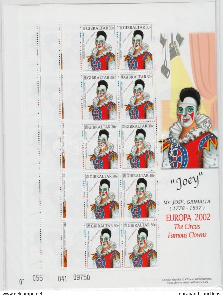 ** 2002 Európa: Bohócok Kisív Sor Mi 1002-1005 - Other & Unclassified