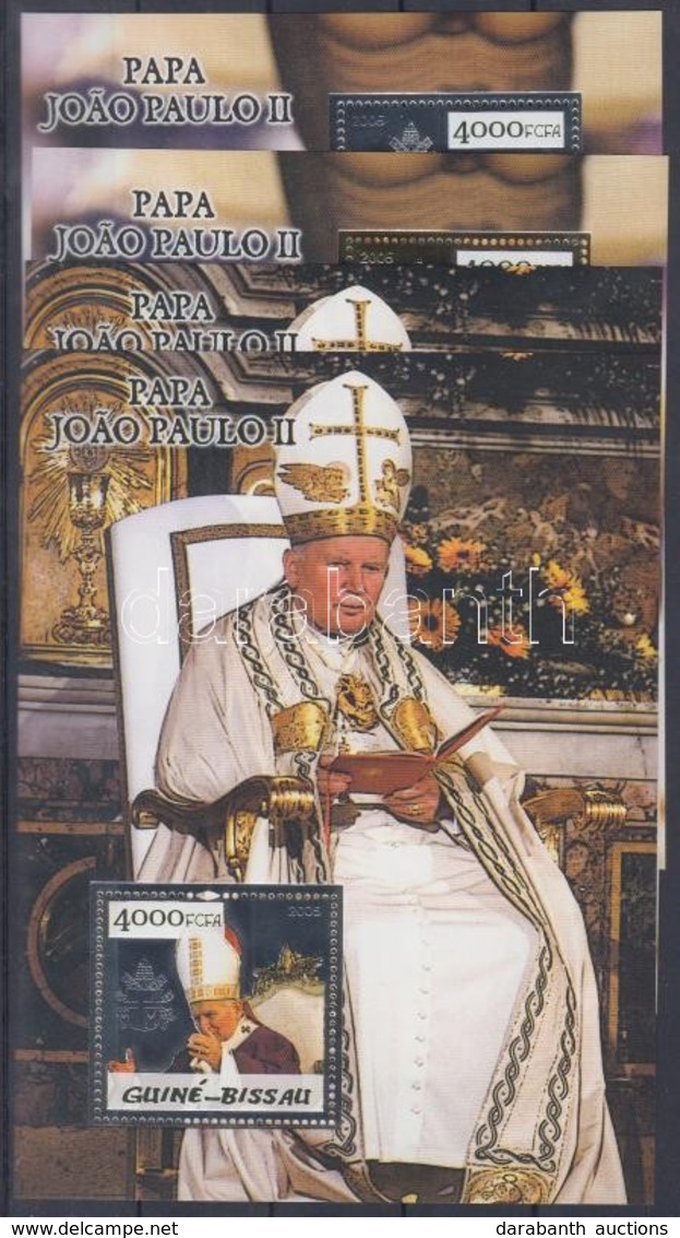 ** 2005 II. János Pál Pápa Halála Arany/ezüst Blokksor Mi 497-500 - Other & Unclassified