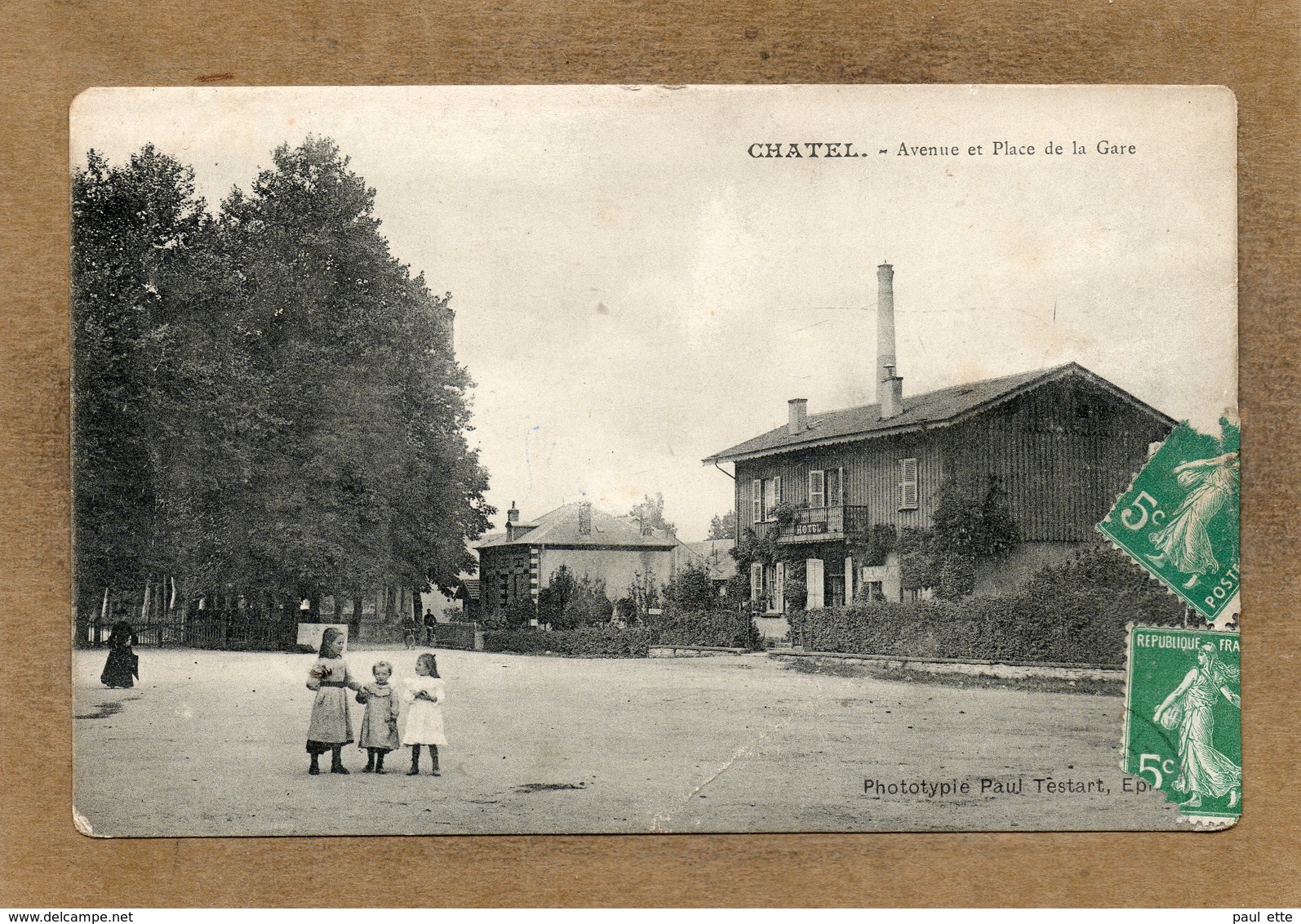 CPA - CHATEL (88) - Aspect De L'avenue, De L'Hôtel Et De La Place De La Gare Au Début Du Siècle - Paul Testart - Chatel Sur Moselle