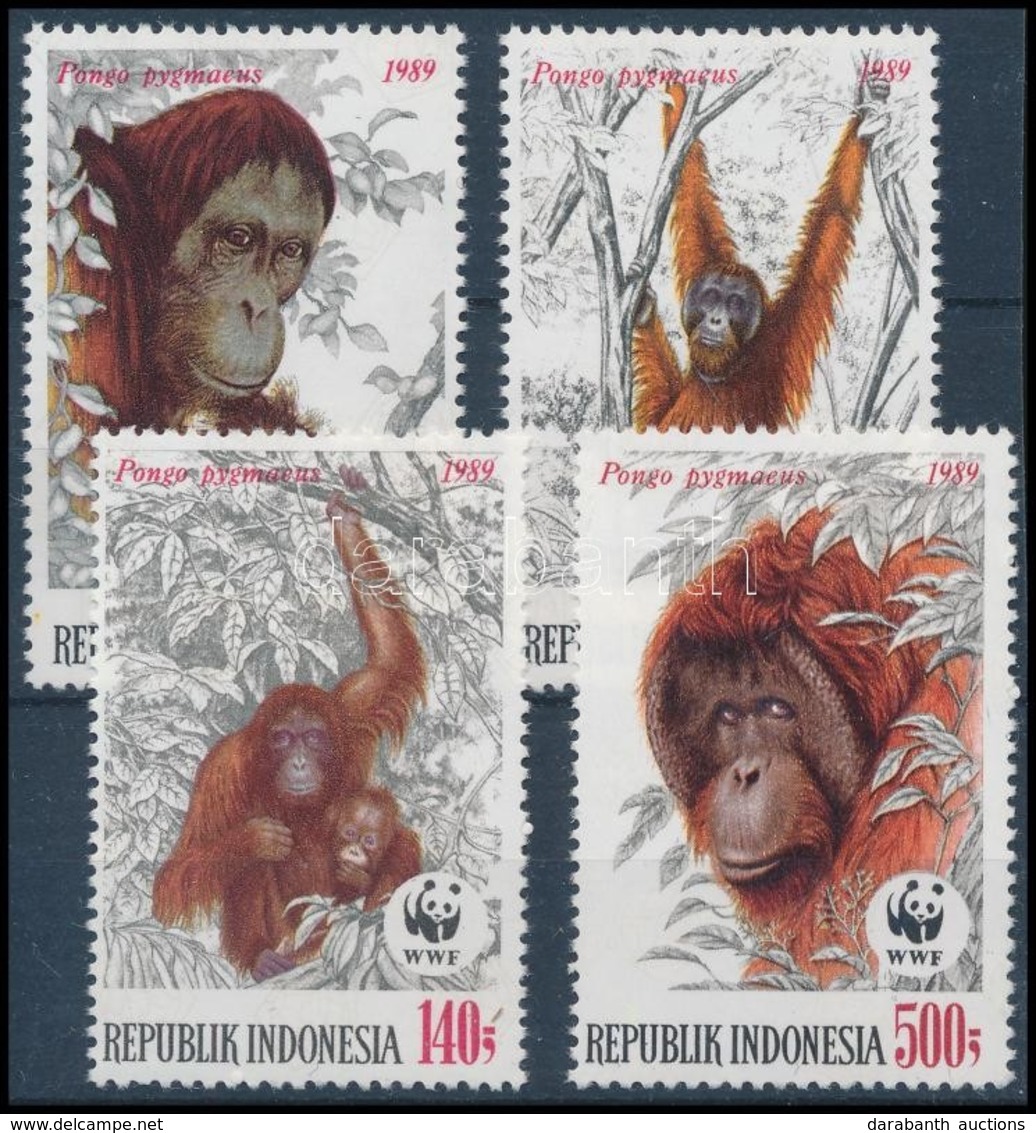 ** 1989 WWF: Orángután Sor,
WWF: Orangutan Set
Mi 1291-1294 - Autres & Non Classés