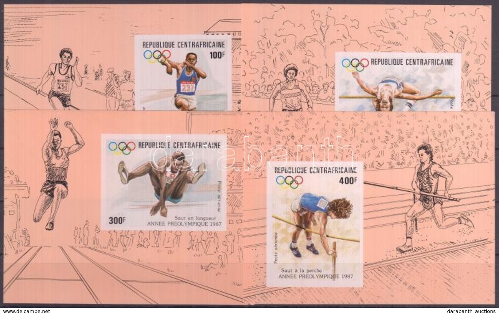 ** 1987 Nyári Olimpia Sor Vágott Blokkformában Mi 1282-1285 - Andere & Zonder Classificatie