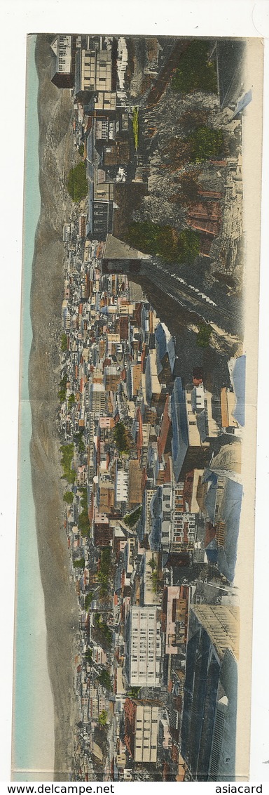 Gran Panorama De Valparaiso 4 Views Tamano Postal  Hand Colored  4 Folded Crad Edit Mattensohn And Grimm - Chili